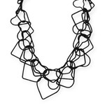 Heart Shaped Chunky Necklace Black