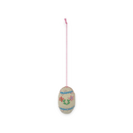Stitch By Stitch White Egg with Flowers Ornament