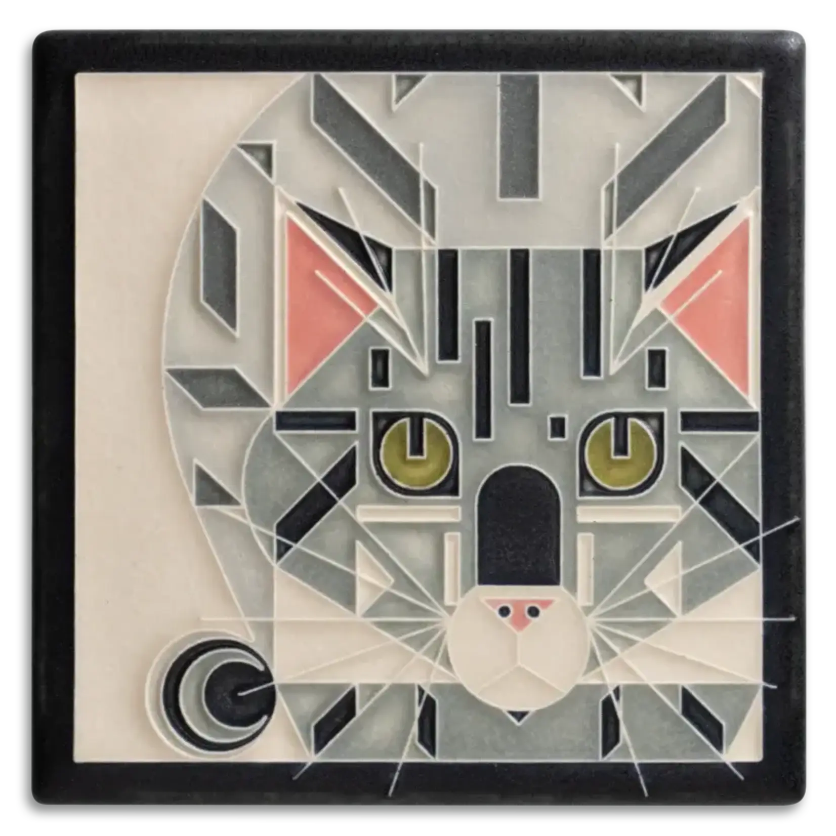 Motawi Tileworks Catnip Tile Grey