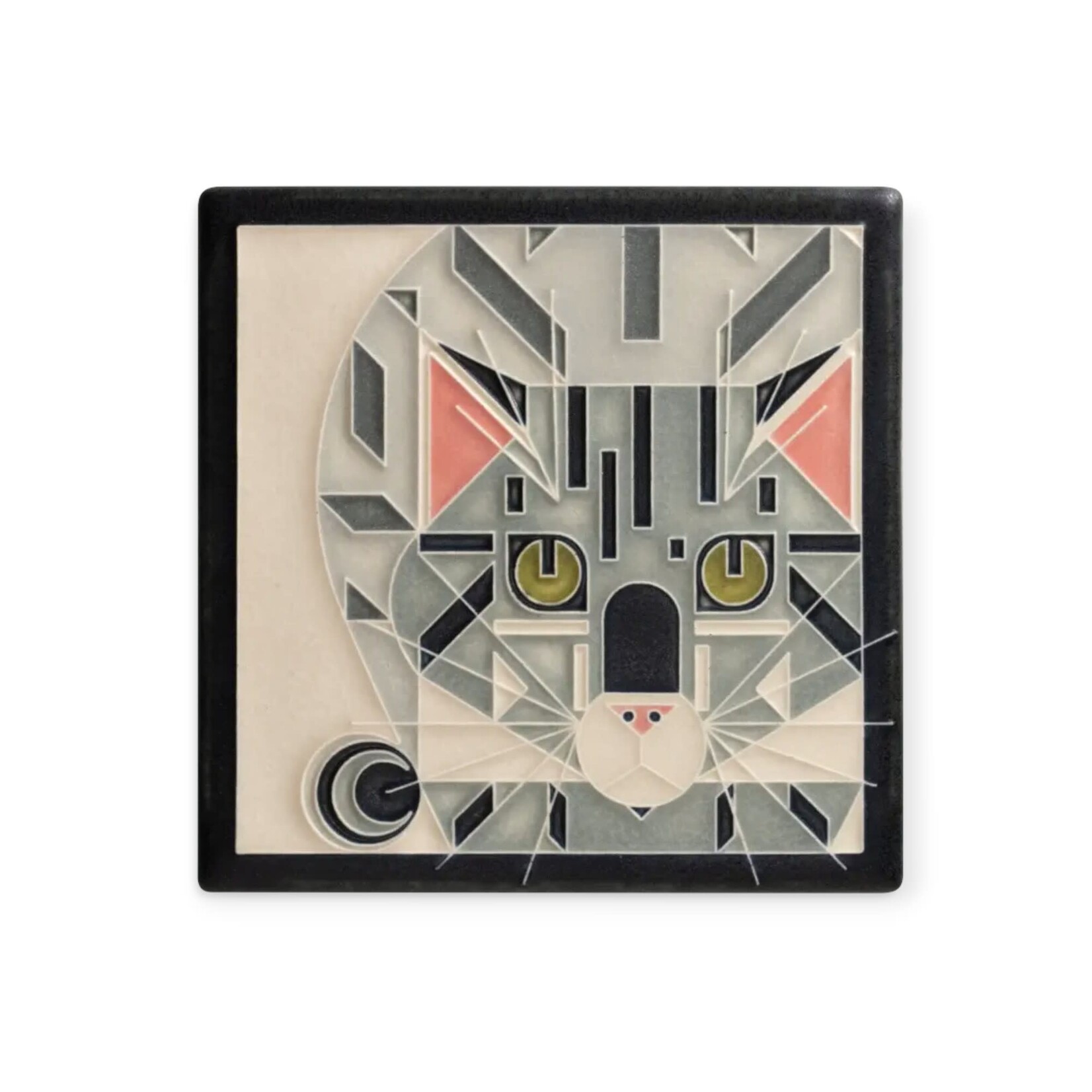 Motawi Tileworks Catnip Tile Grey