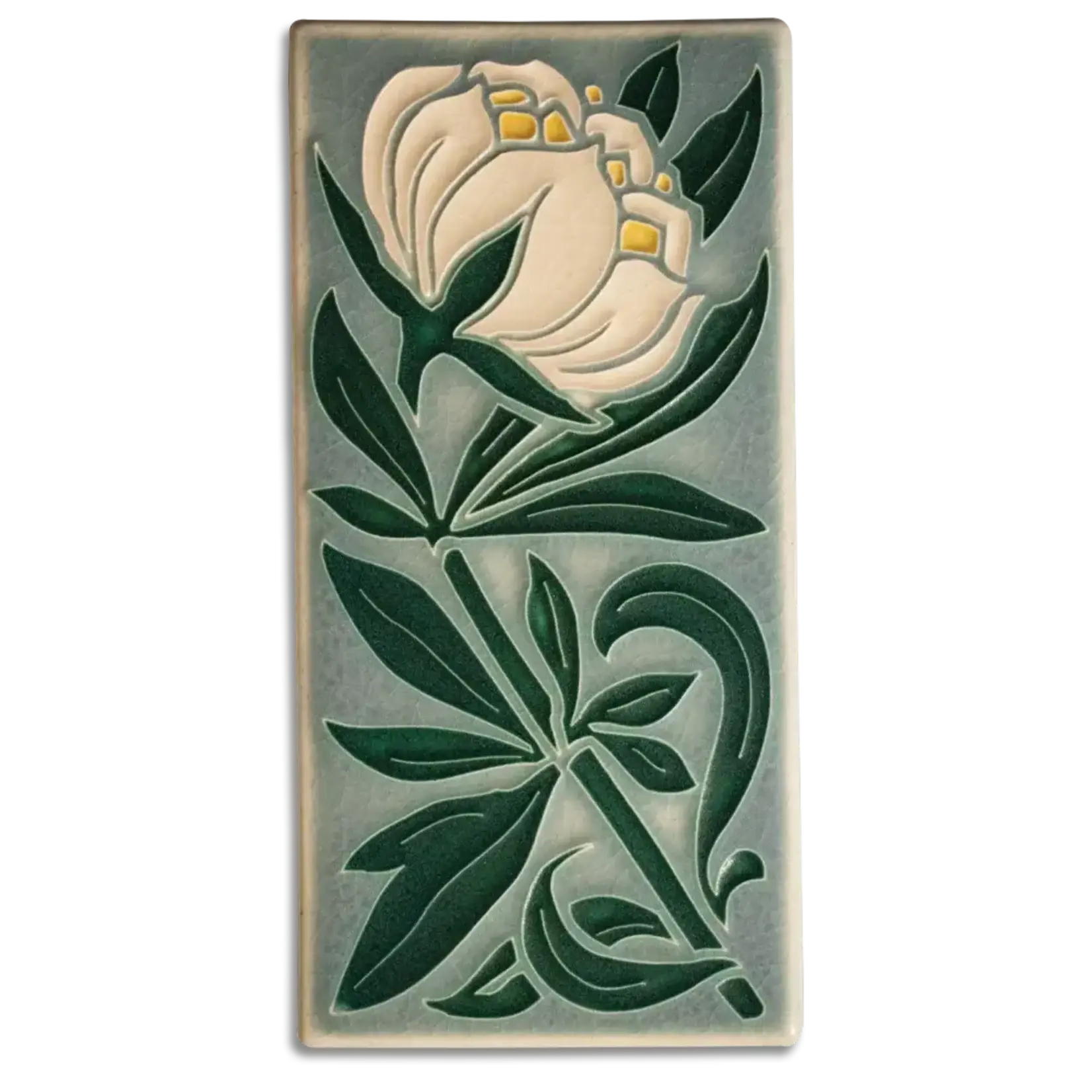 Motawi Tileworks Peony Tile Stormy