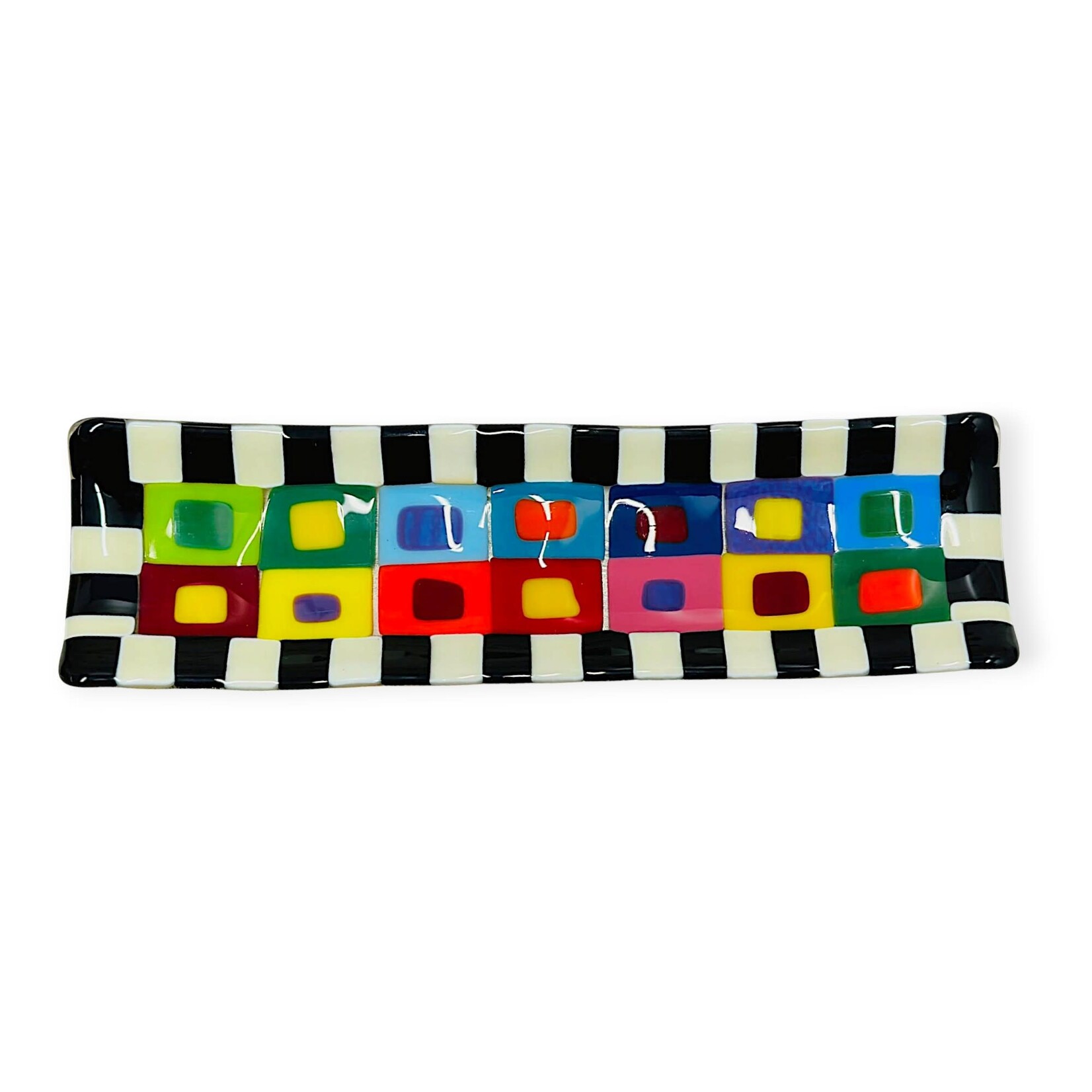 Case Island Glass Dominick Glass Platter Circle and Stripes