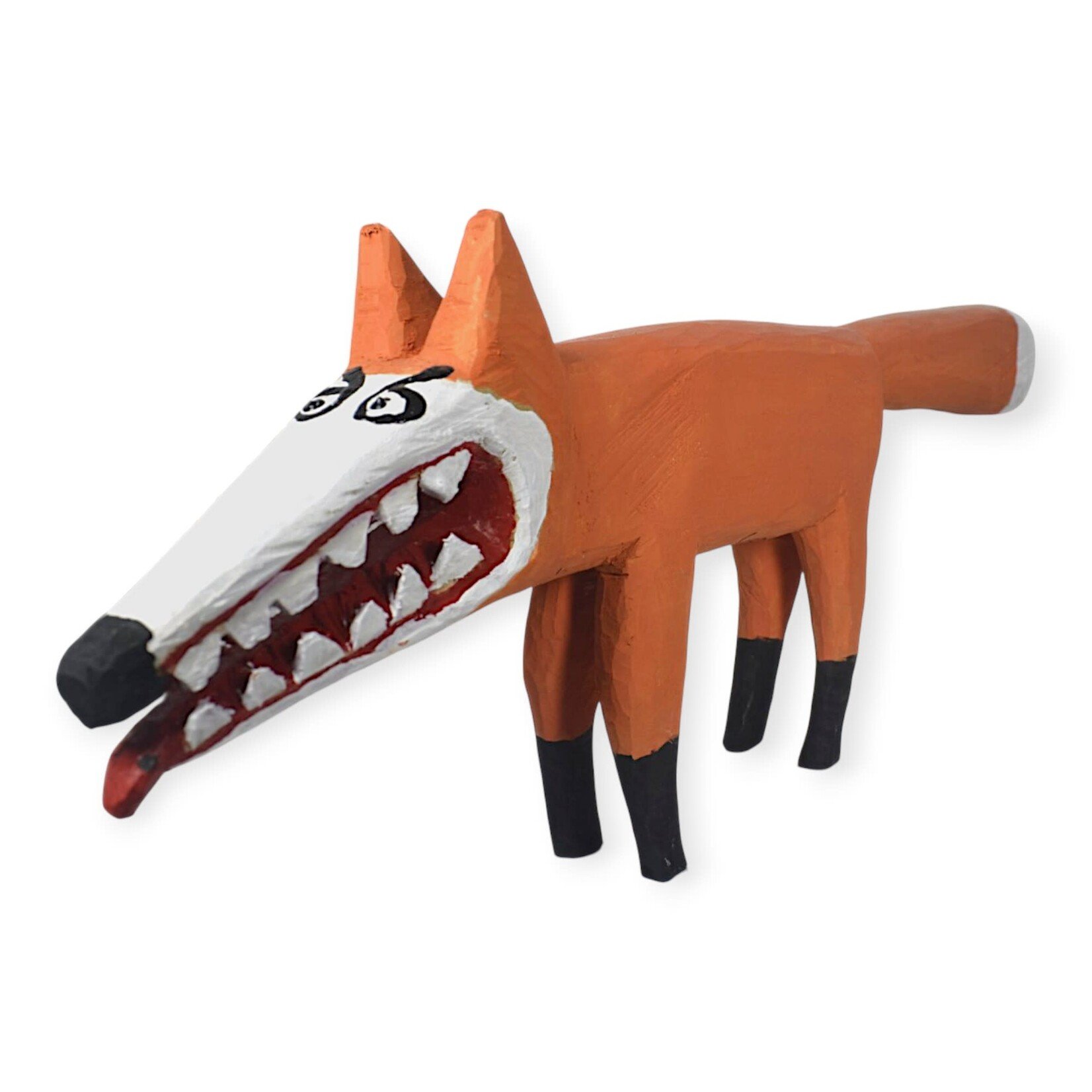 Minnie Adkins Carved Wood Fox