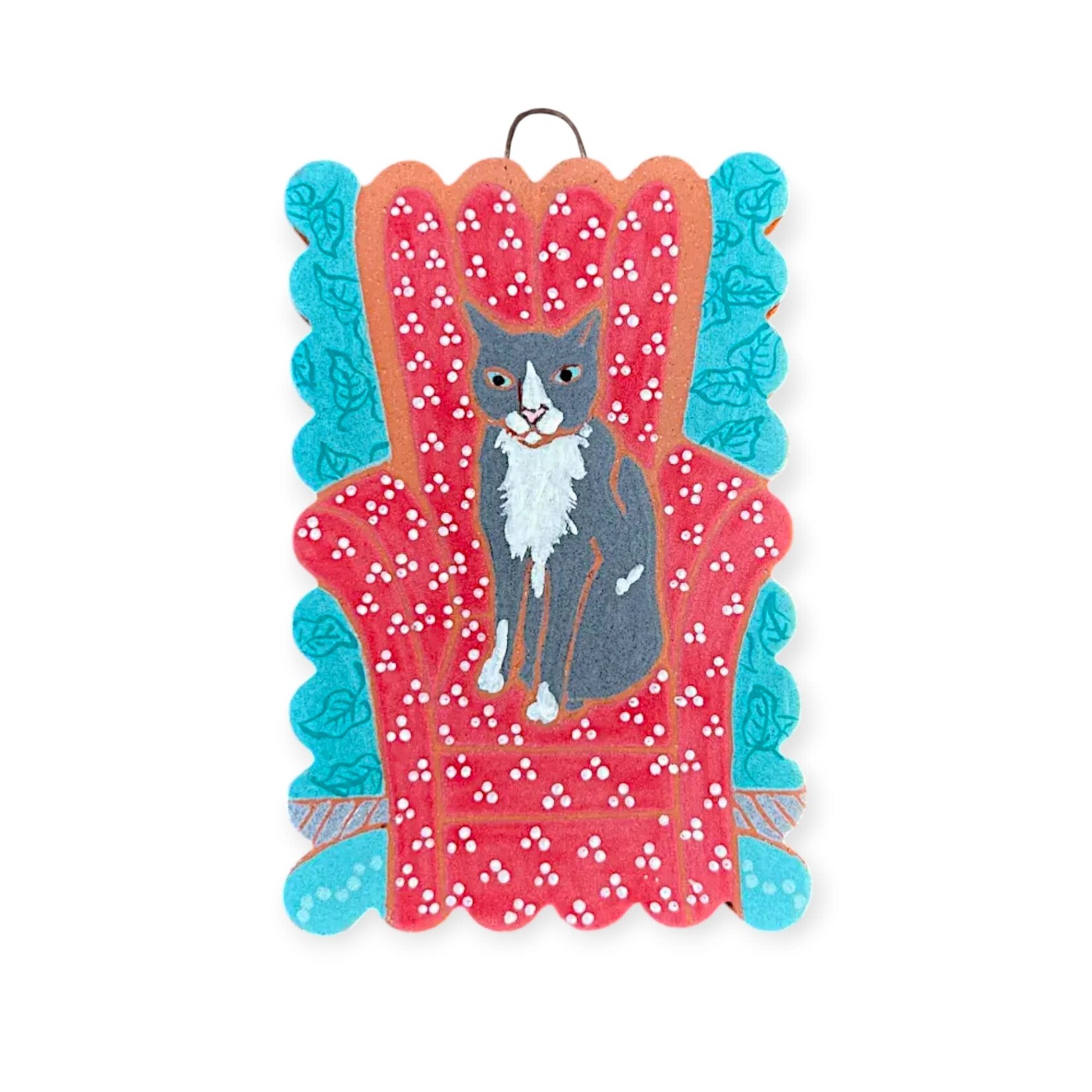 Catlantic Studio Terracotta Tile Cat in Comfy Chair