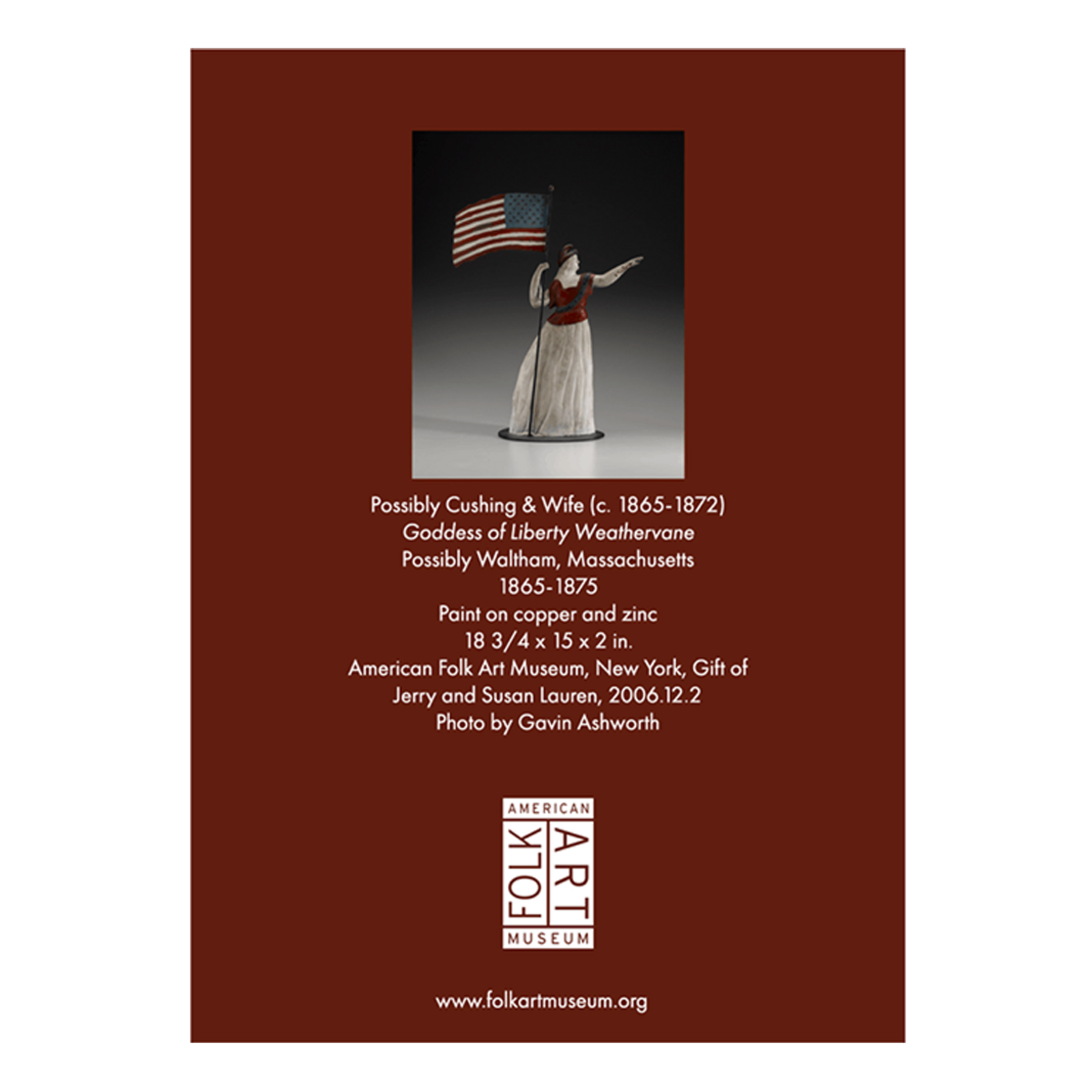 Museum Store Products Folk Nation Magnet Goddess of Liberty Weathervane