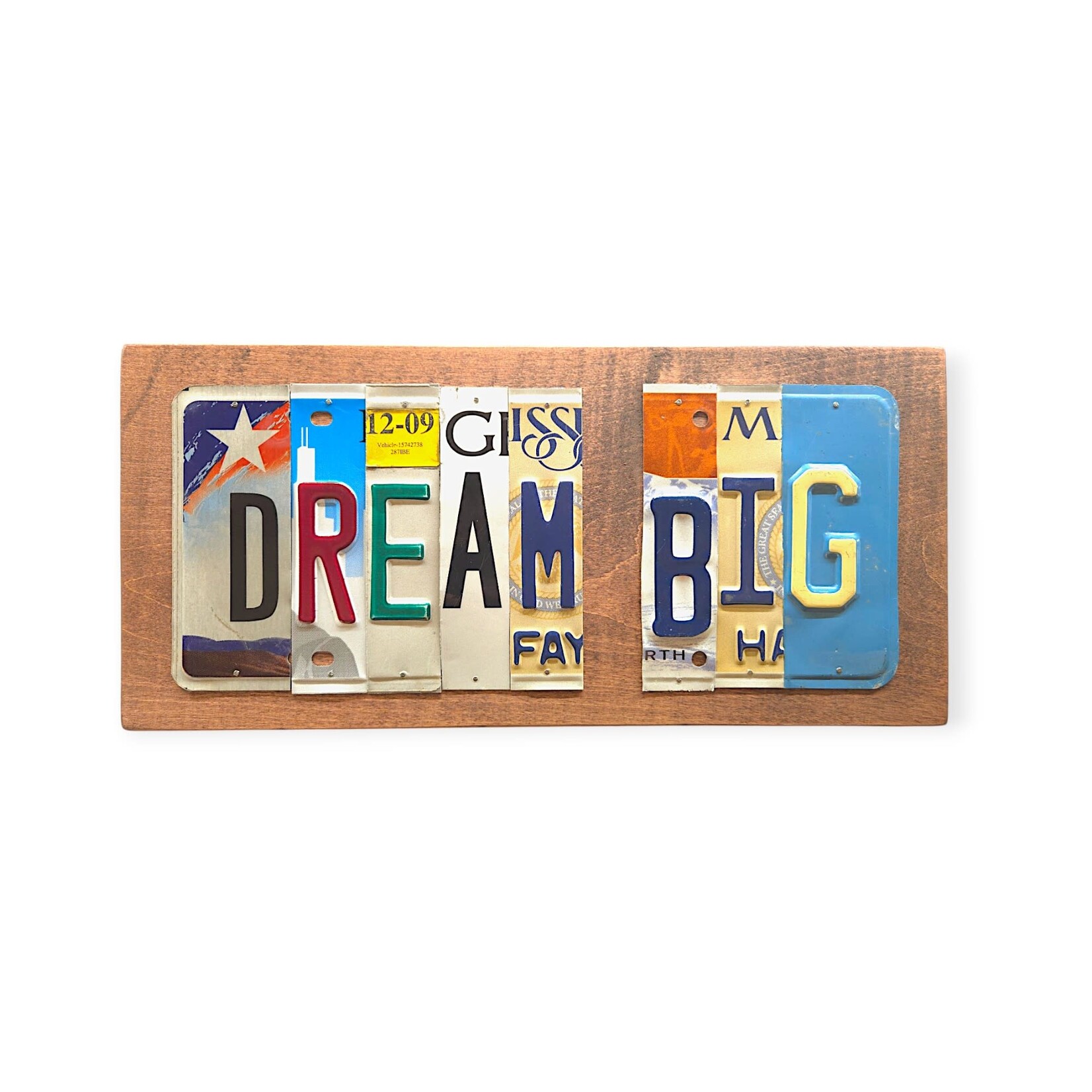 Matt Black Dream Big License Plates