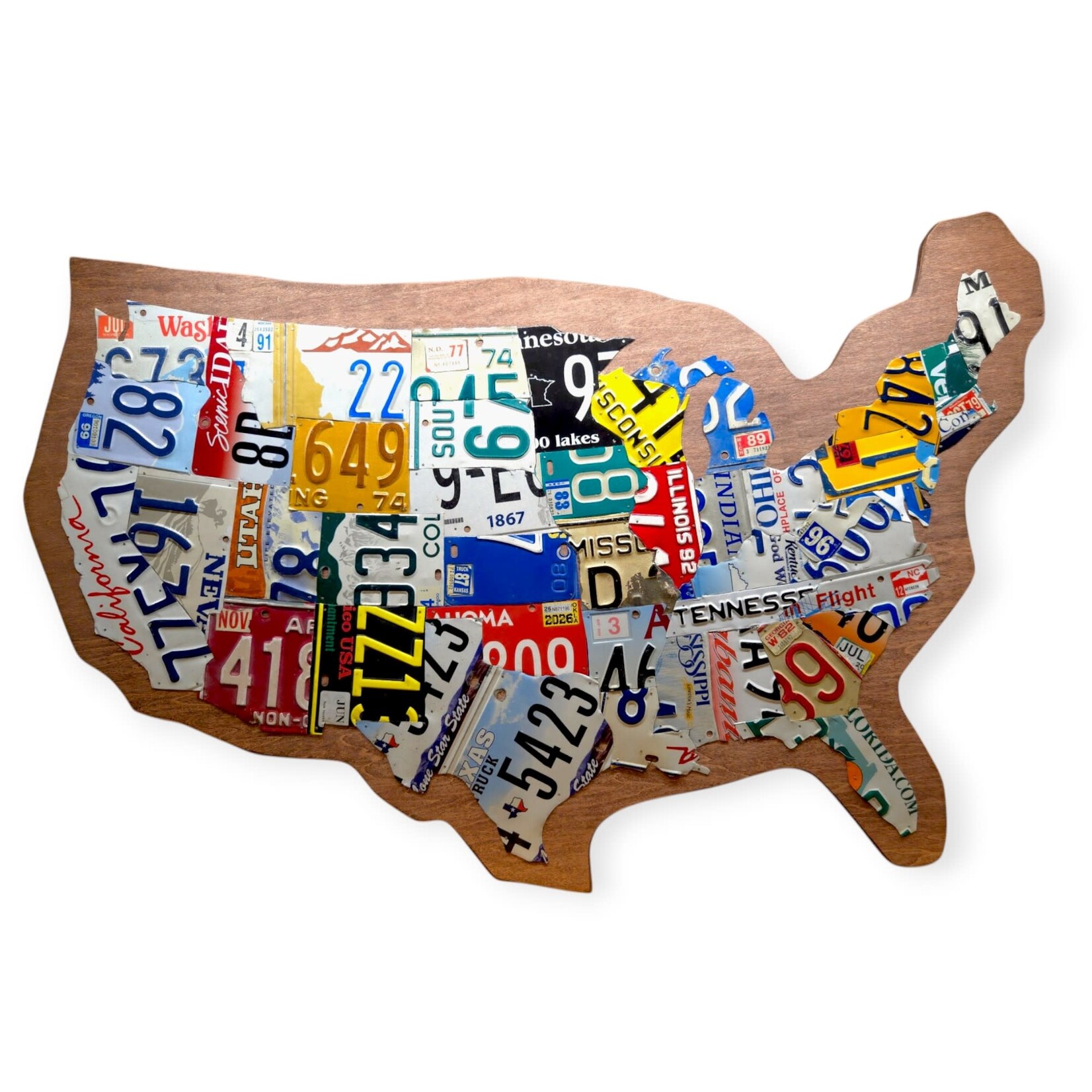 Matt Black US Map License Plates