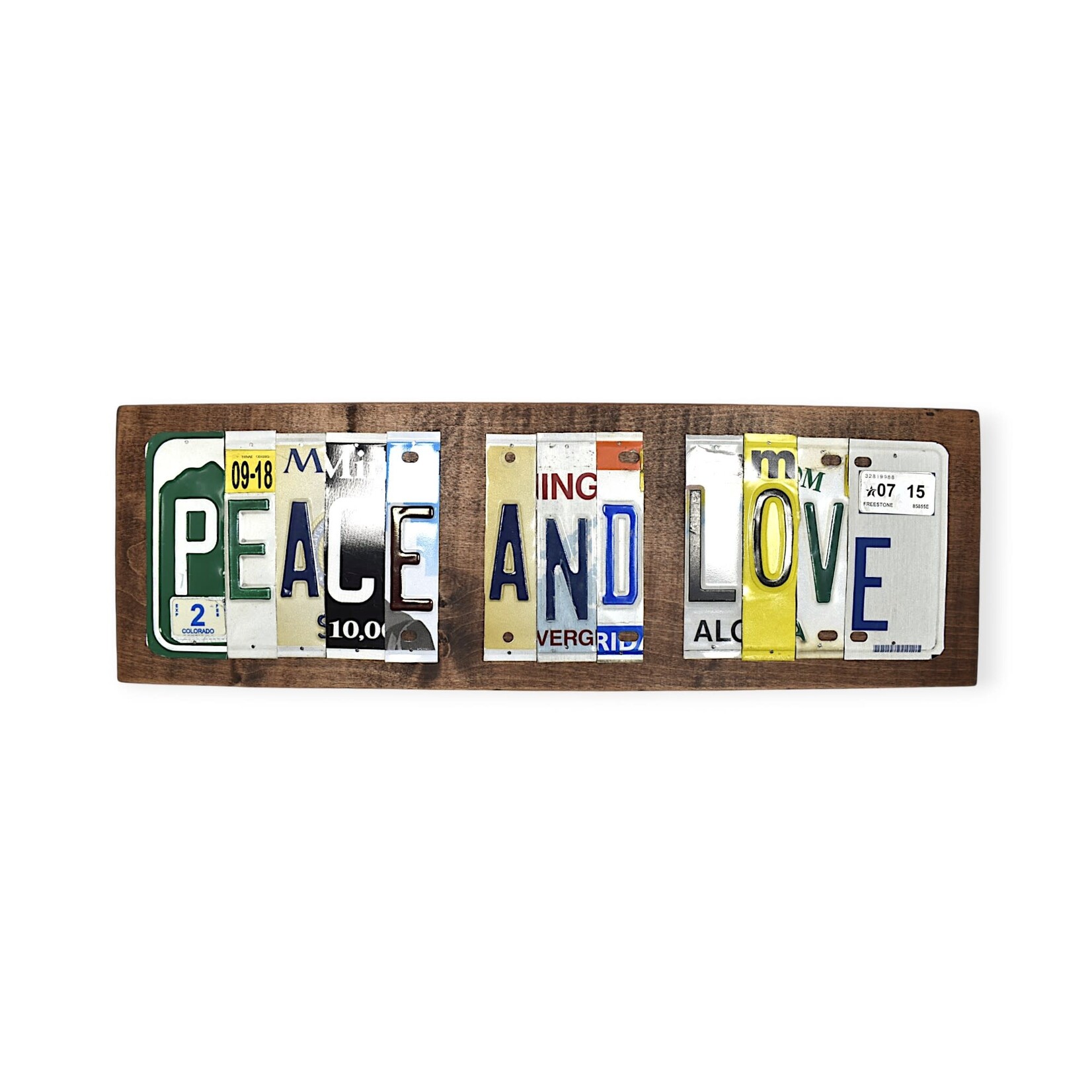 Matt Black Peace and Love License Plates