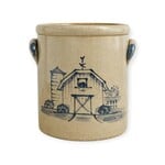 Rowe Pottery Half-Gallon Crock Barn
