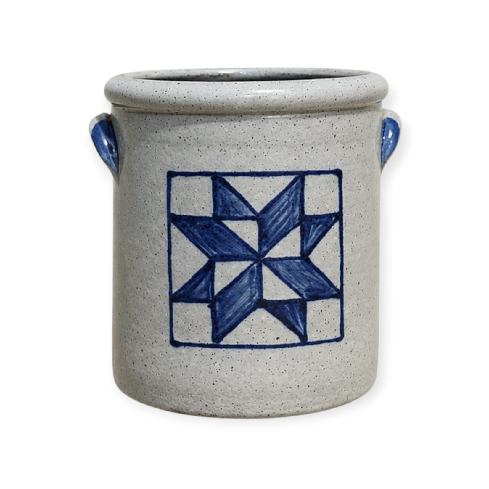Rowe Pottery Half-Gallon Crock Barn Quilt
