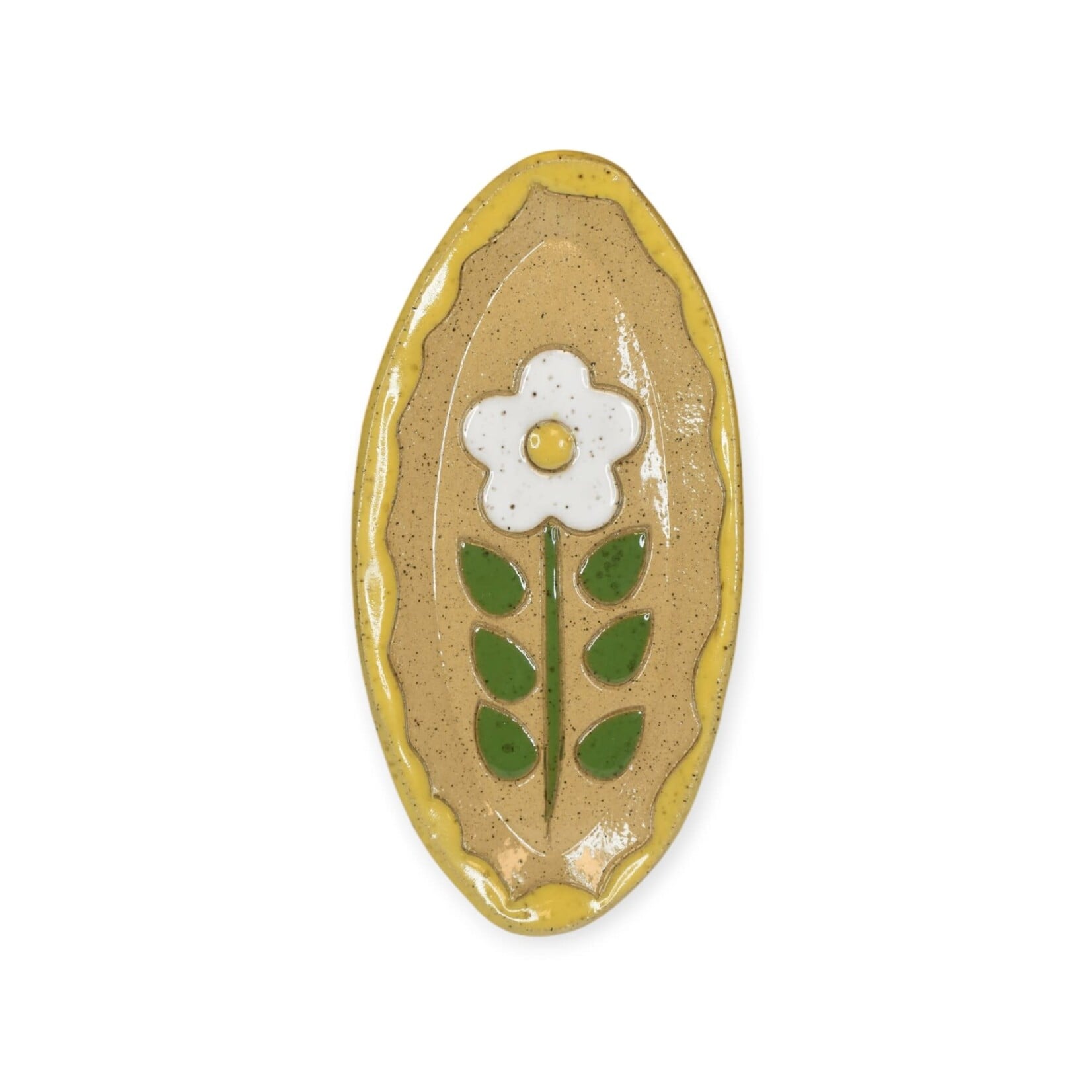 Tough Kitty Designs Happy Daisy Oval Trinket Dish