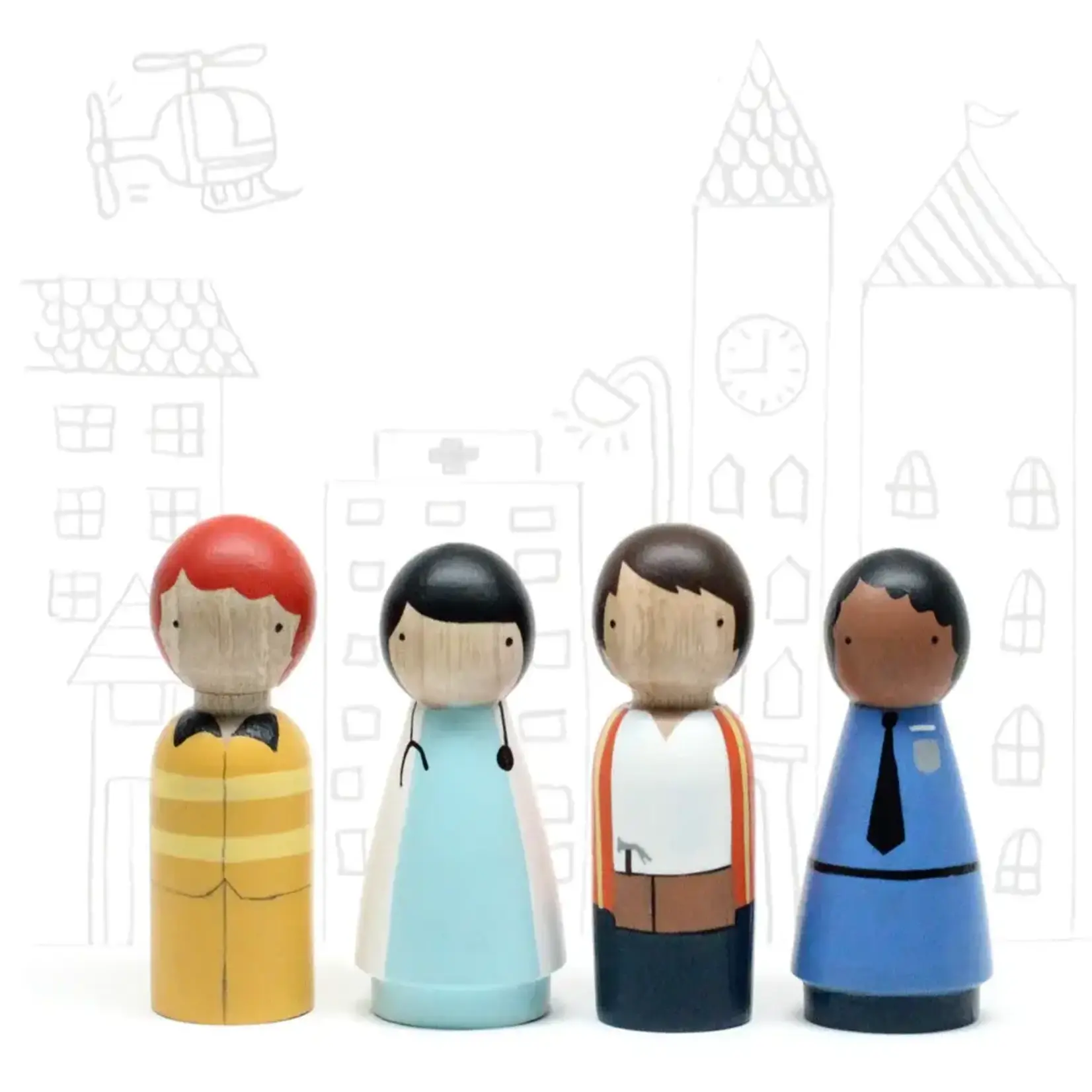Goose Grease Peg Dolls Set of 4 Women Artists