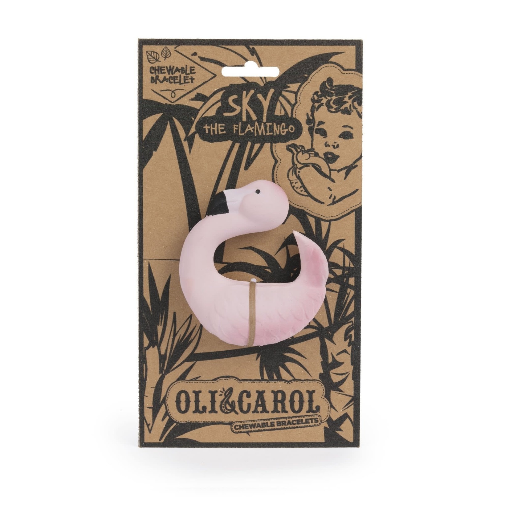 oli & carol sky the flamingo teething bracelet