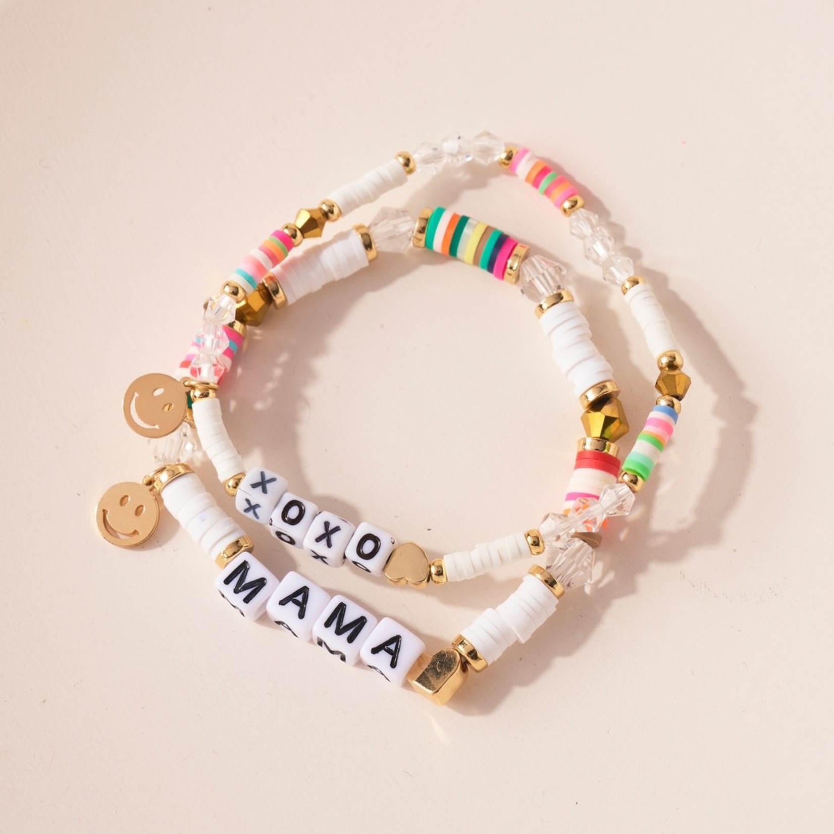 avenue zoe mama & mini XOXO bracelet set - white