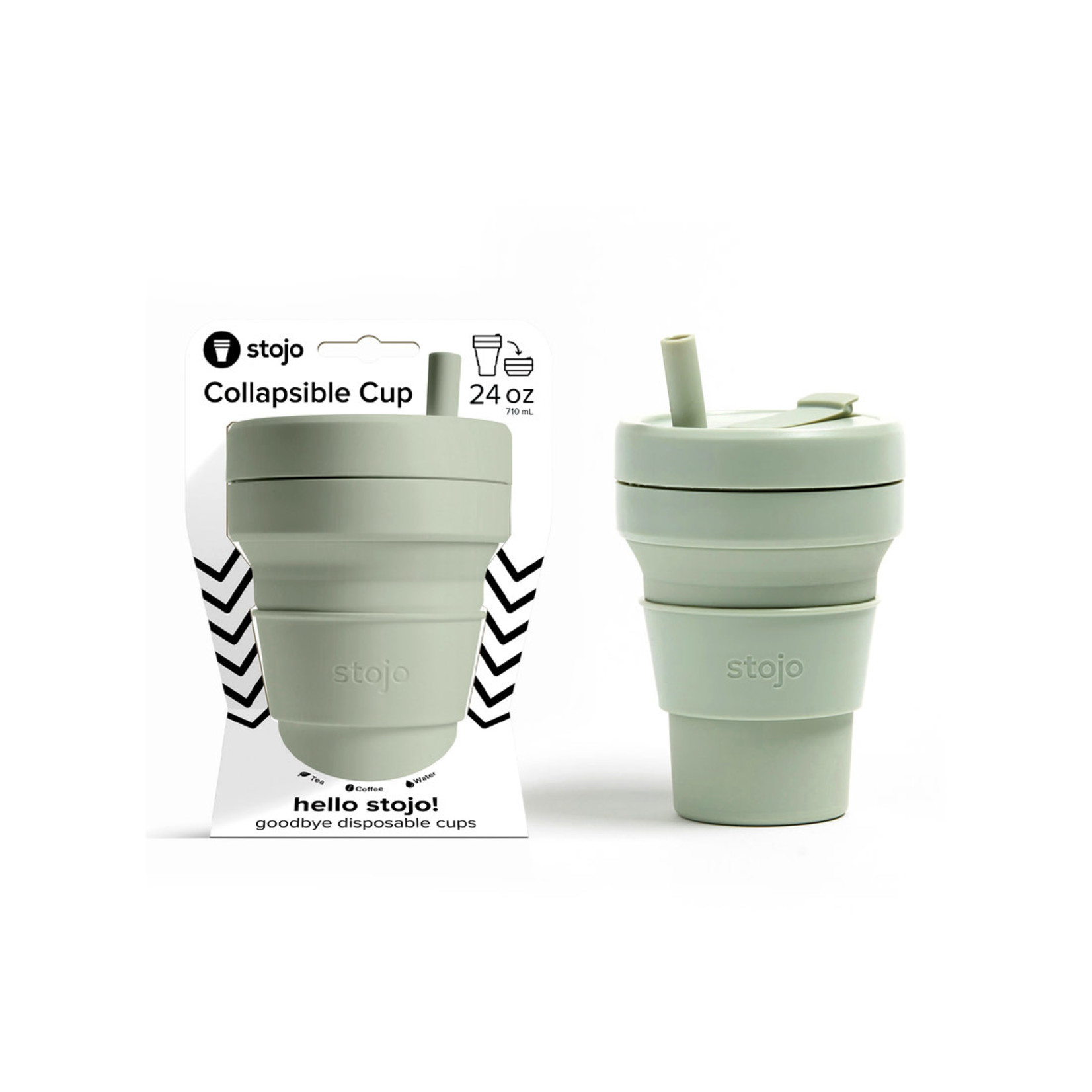 stojo 24 oz collapsible cup - sage green