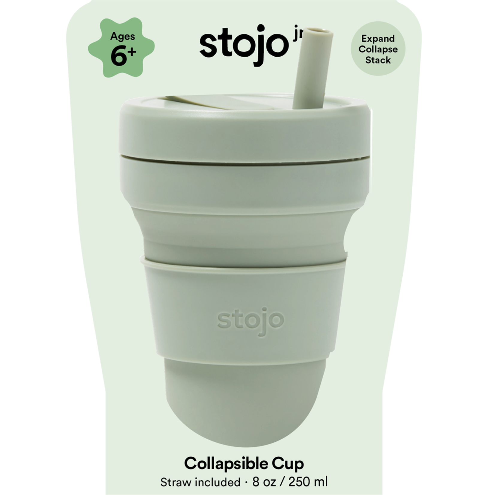 stojo 8 oz collapsible cup - sage green
