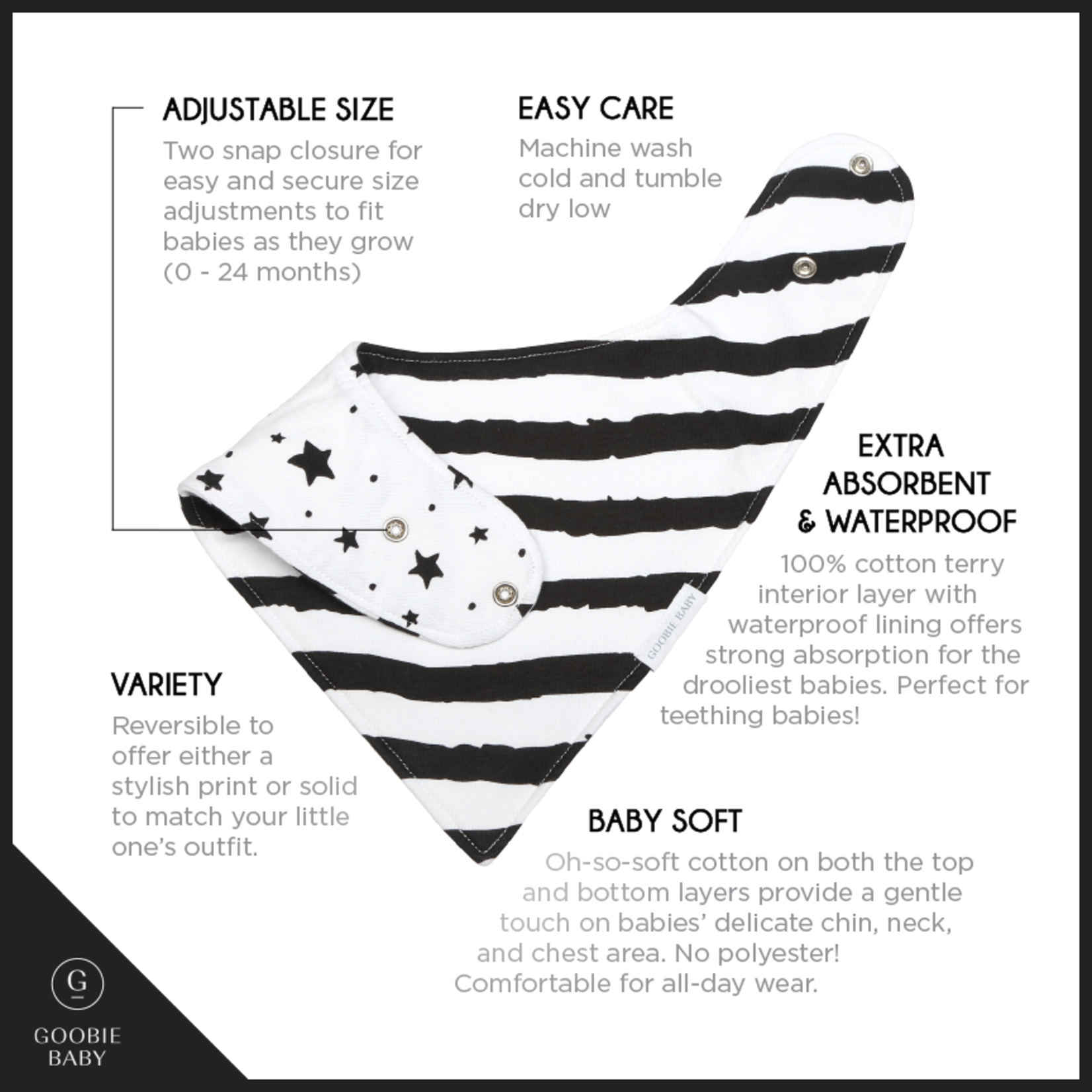 goobie baby waterproof bandana bib