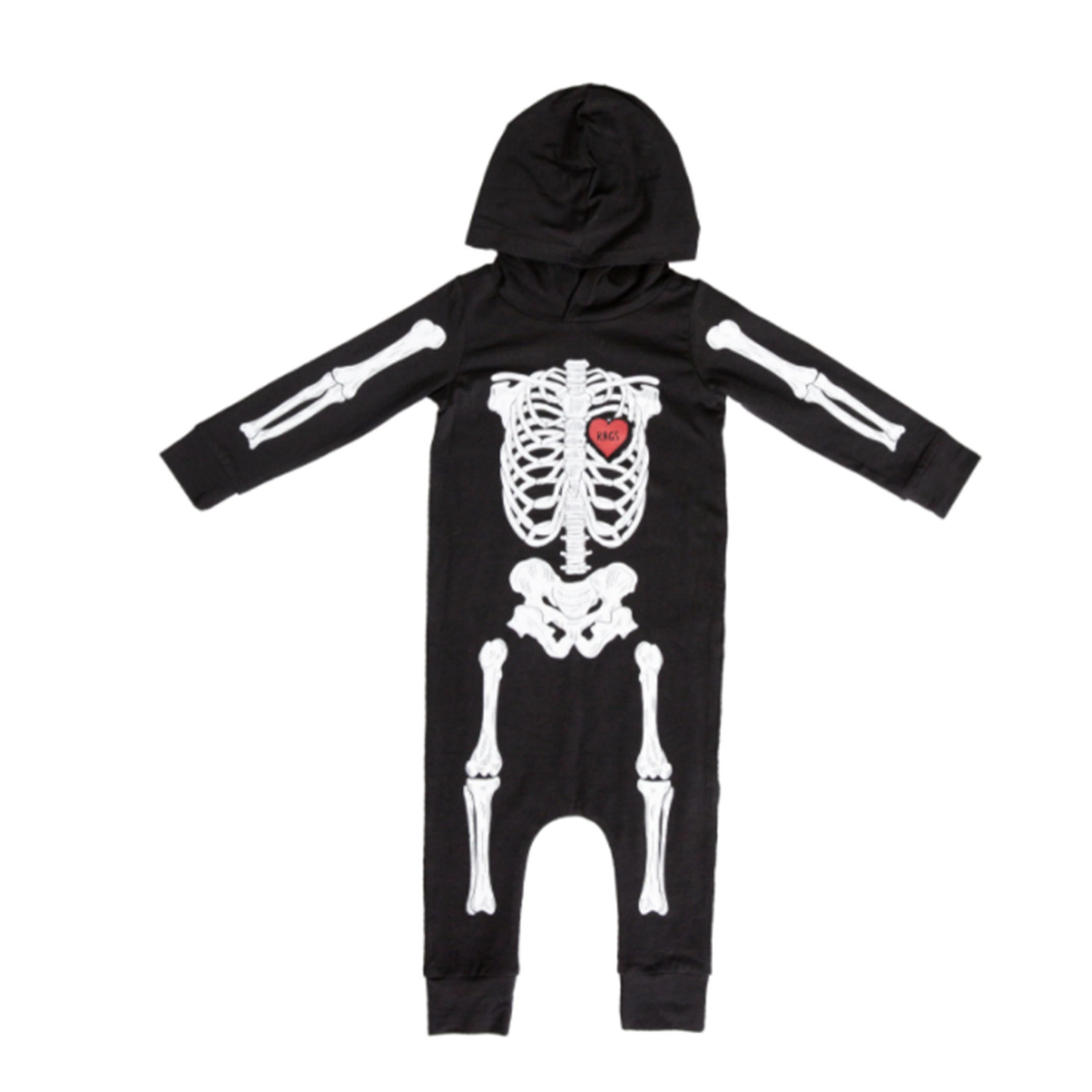 rags rags skeleton romper