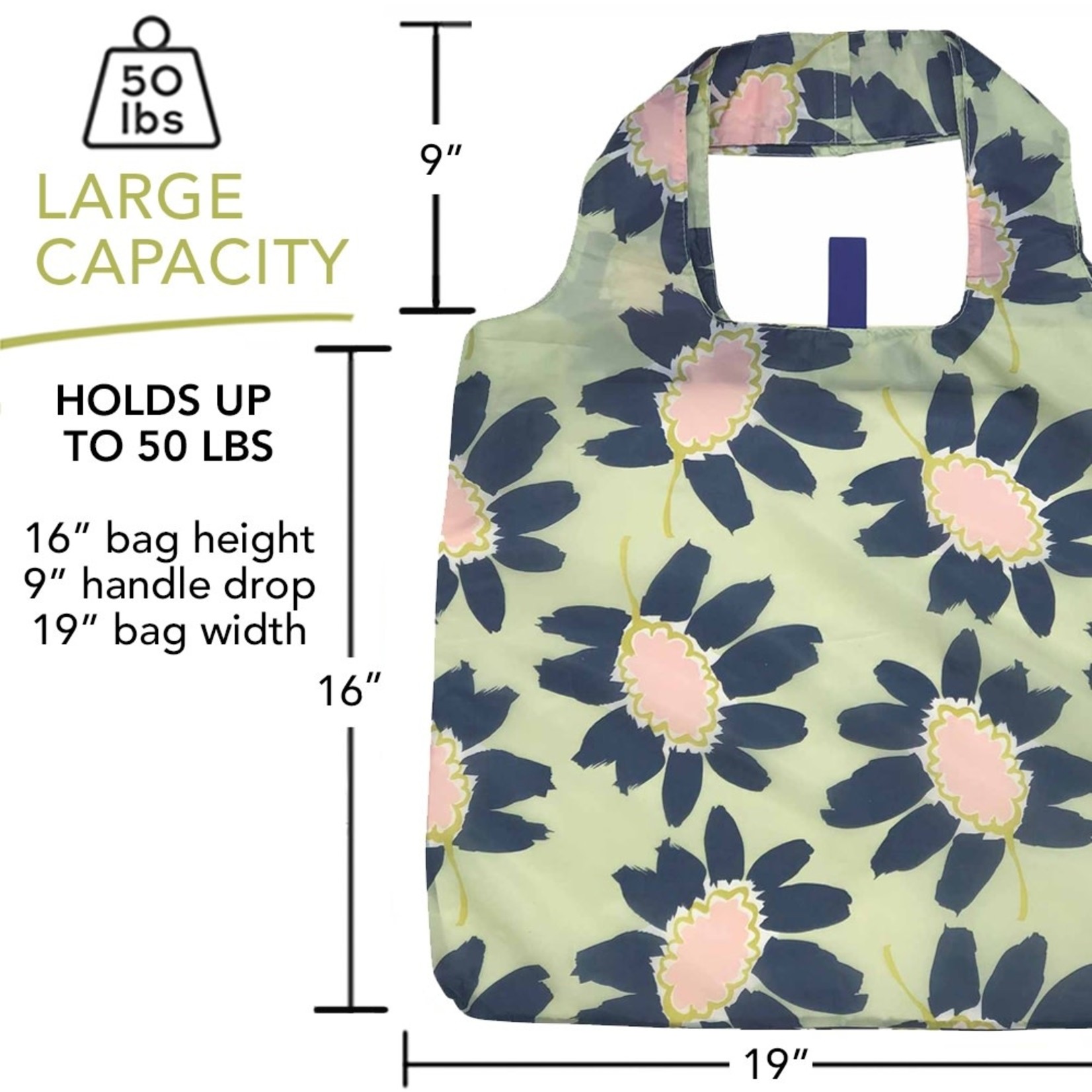 rock flower paper veggie reusable bag