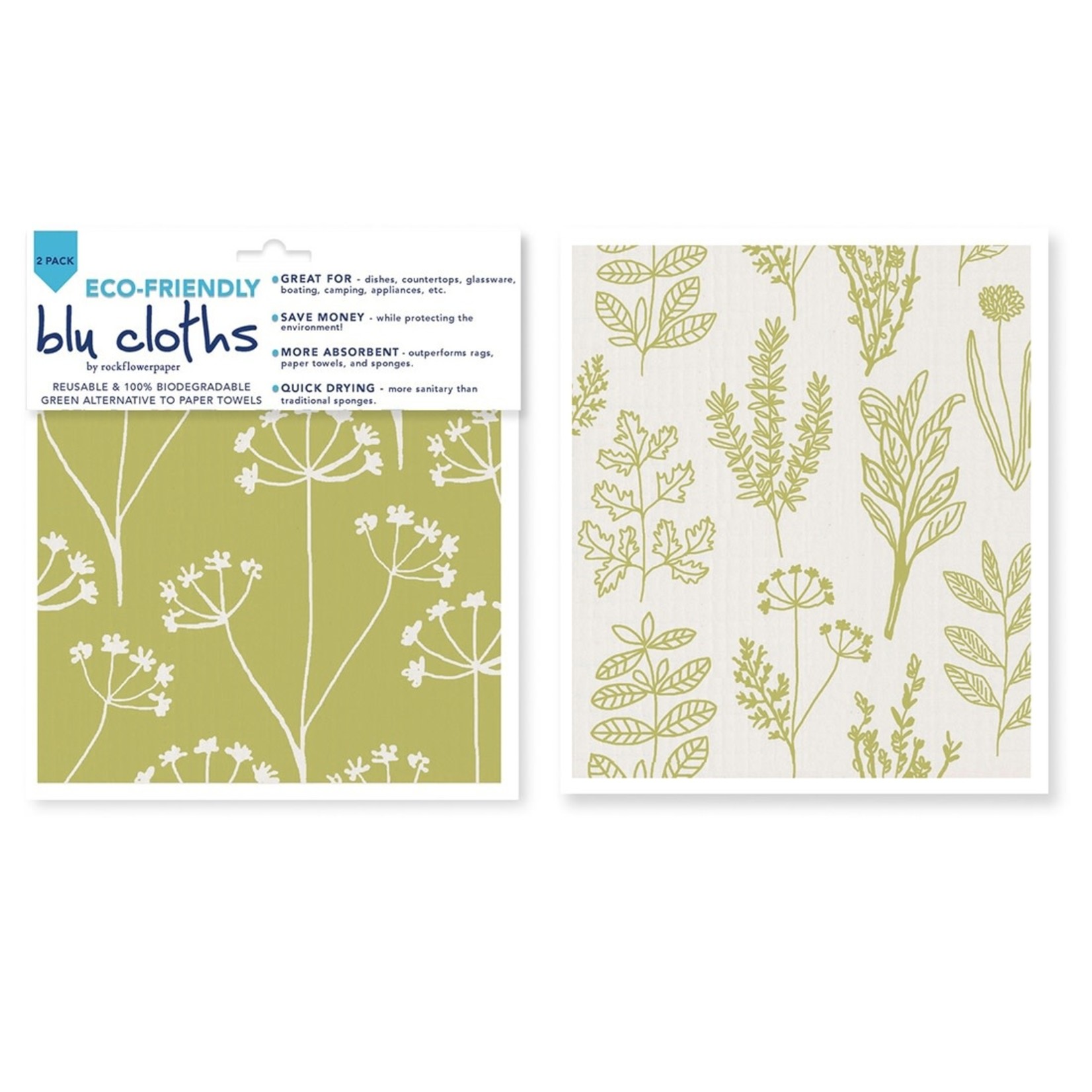 rock flower paper herbs blu reusable cloths {set of 2}