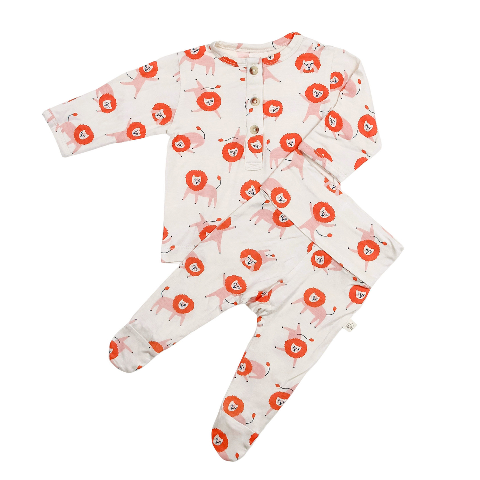 charming mary lion 2-piece footie set
