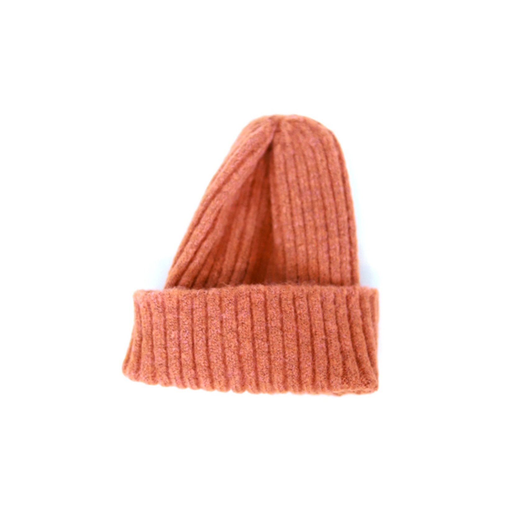 polished prints rust knit beanie