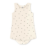 colored organics cream dot dress {with bloomers}