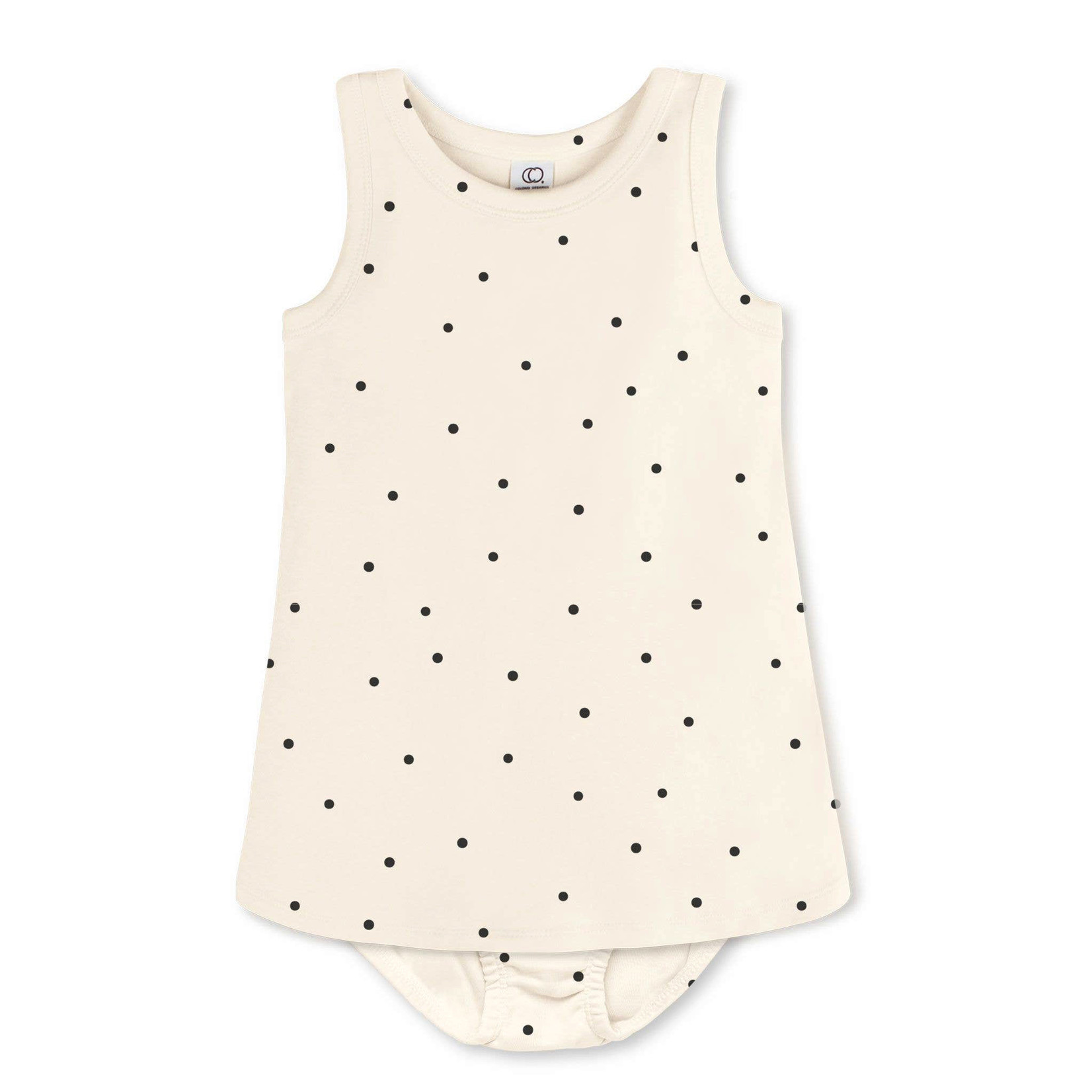 colored organics cream dot dress & bloomer set