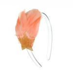 lilies & roses peach feather headband