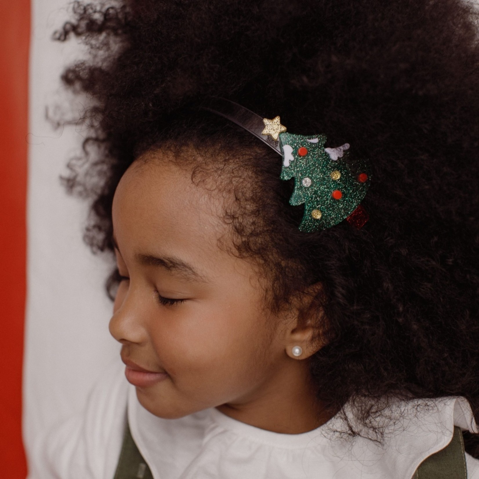 lilies & roses festive christmas tree headband