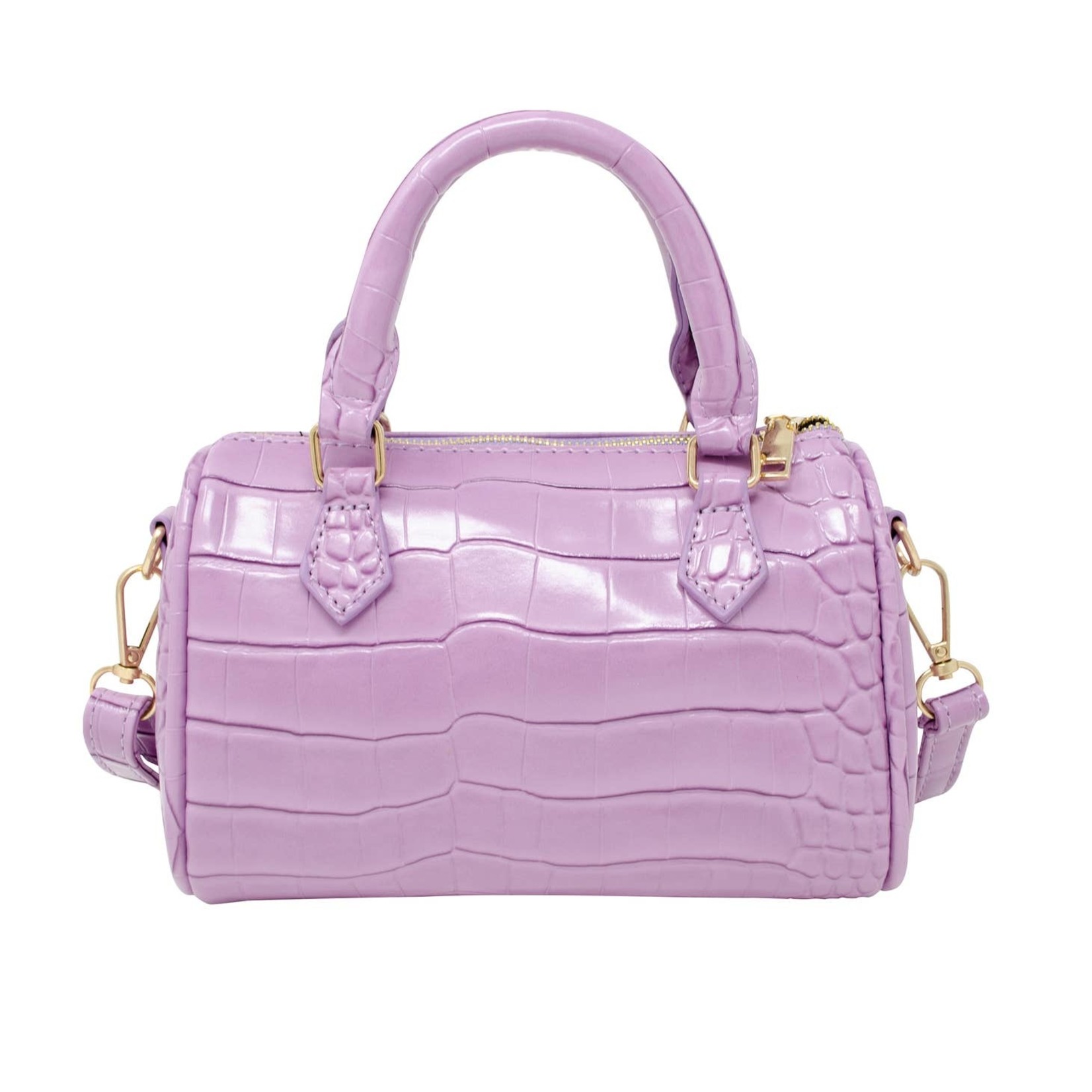 tiny treats lavender duffle handbag