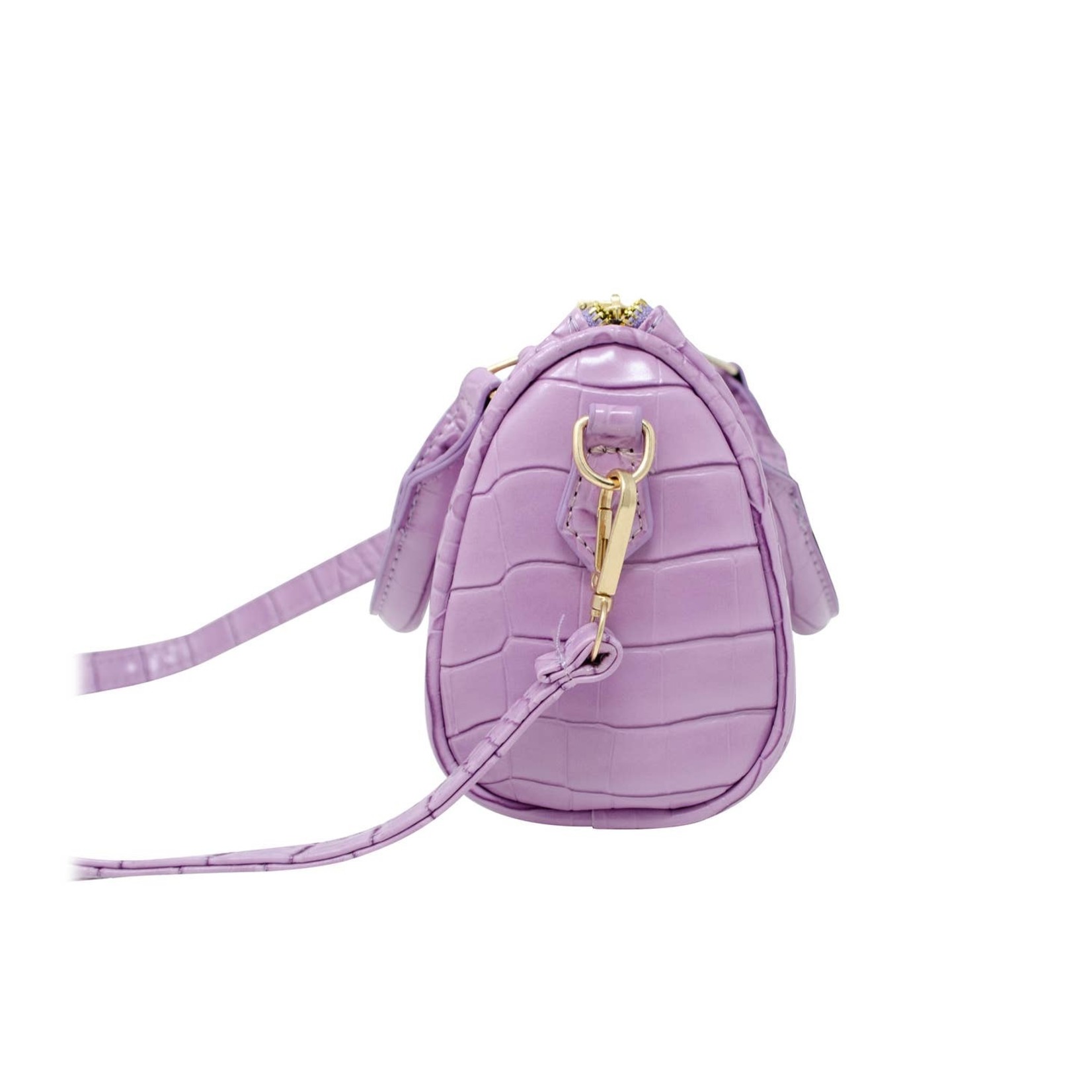 tiny treats lavender duffle handbag