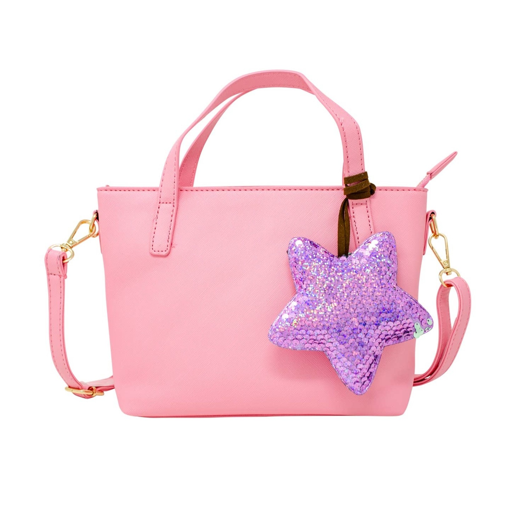 tiny treats pink leather tote bag