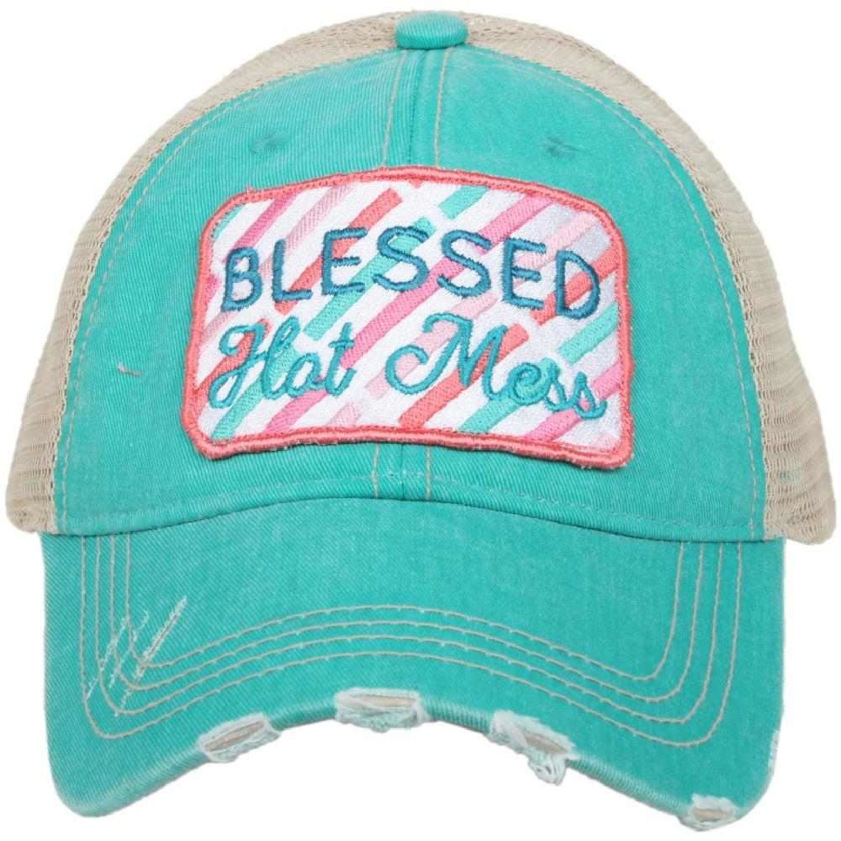 katydid blessed hot mess trucker hat