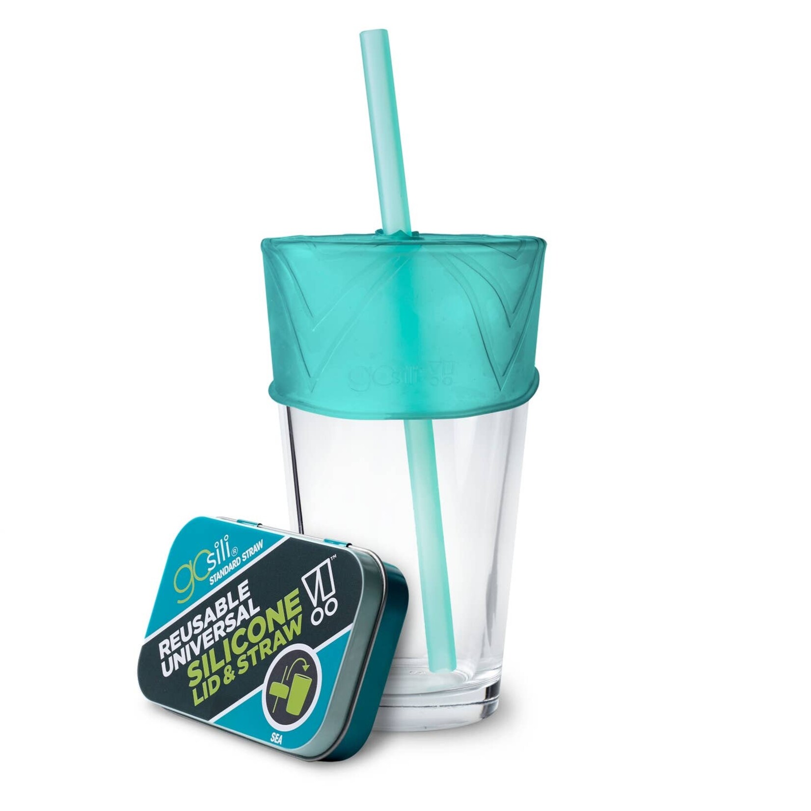 gosili reusable universal silicone straw & lid