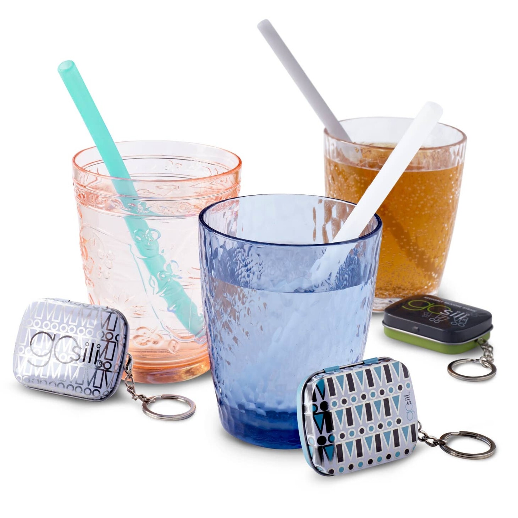 gosili reusable silicone keychain straw