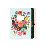 rifle paper co. set of 3 garden party notebooks