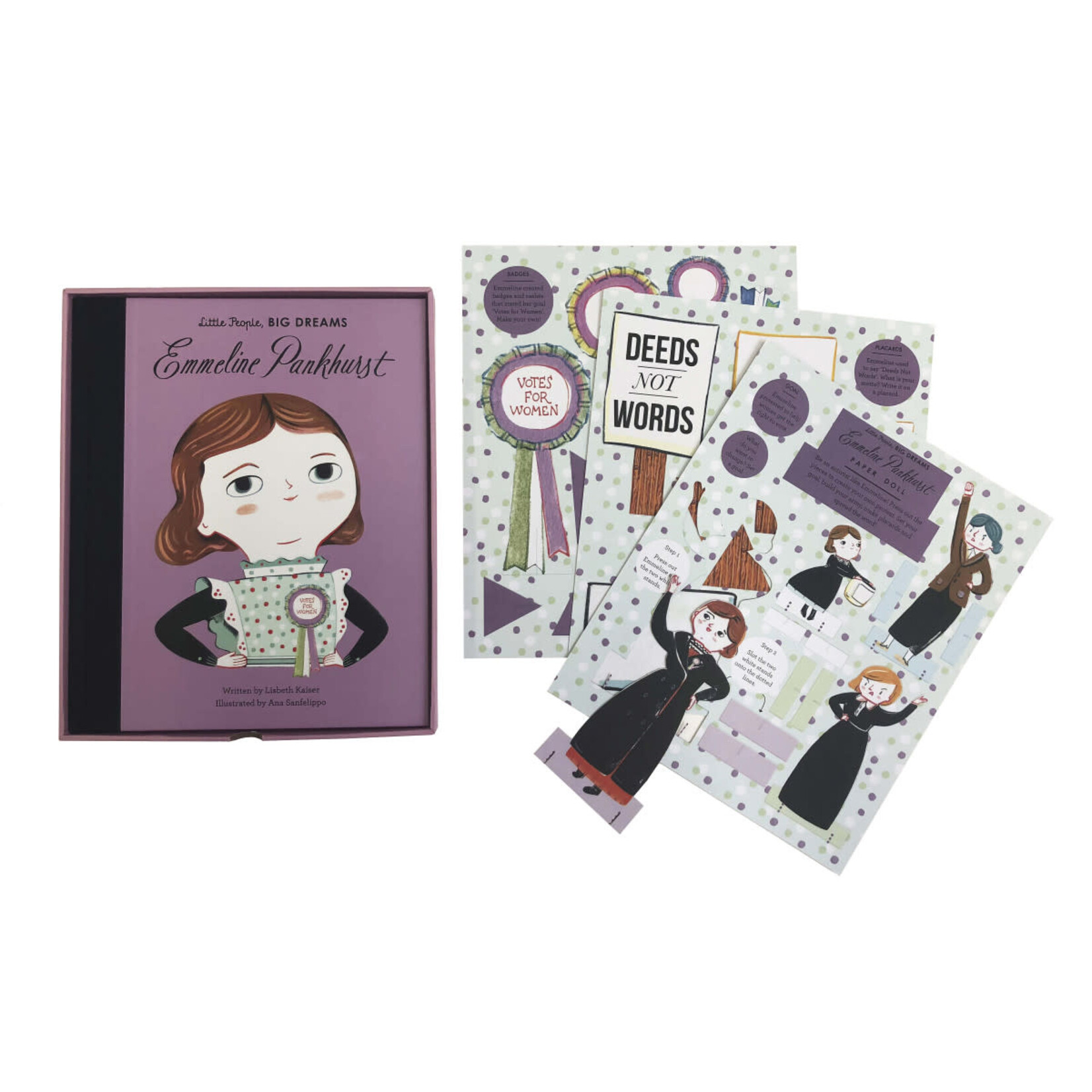 books emmeline pankhurst - book & paper doll set