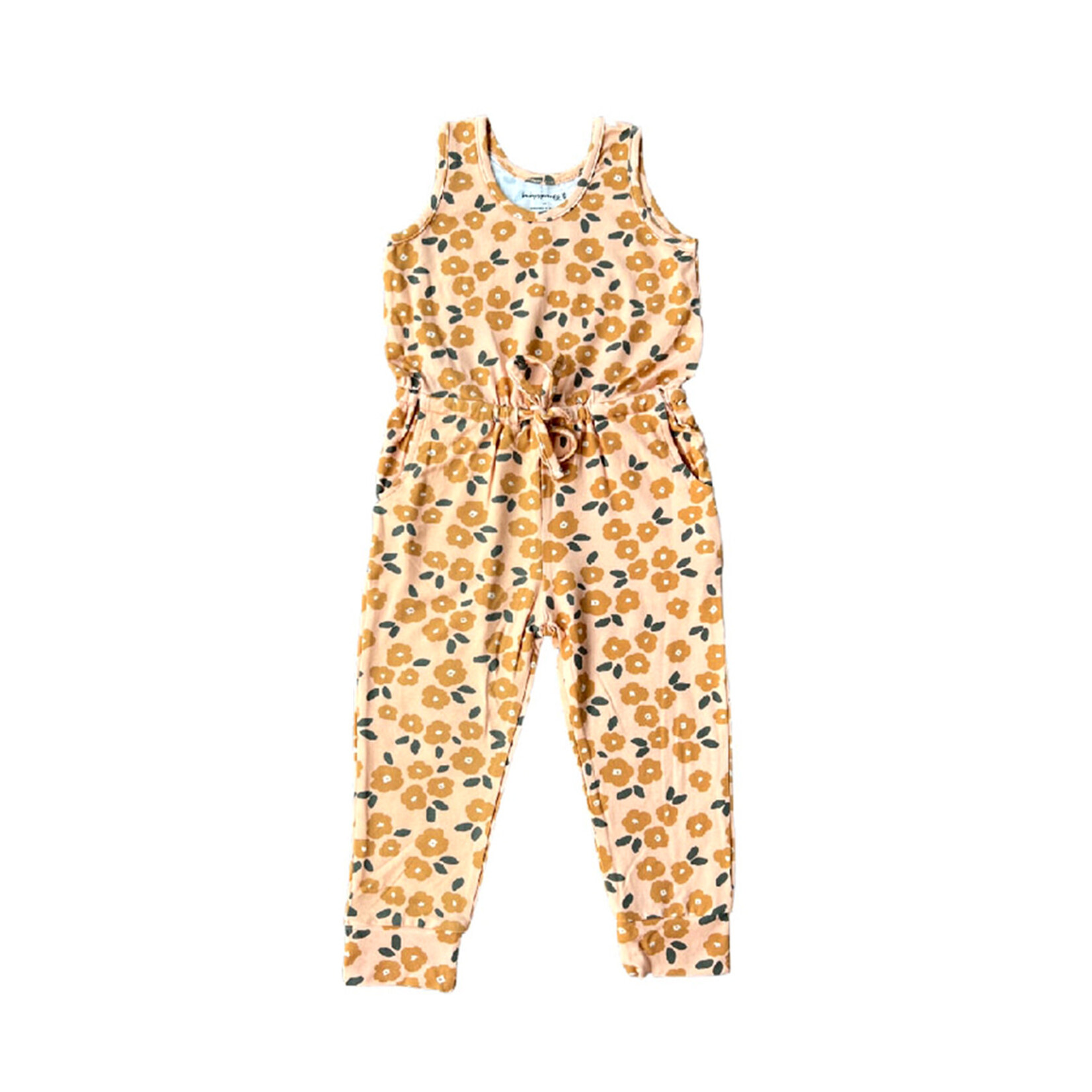 baby sprouts gold floral tank romper