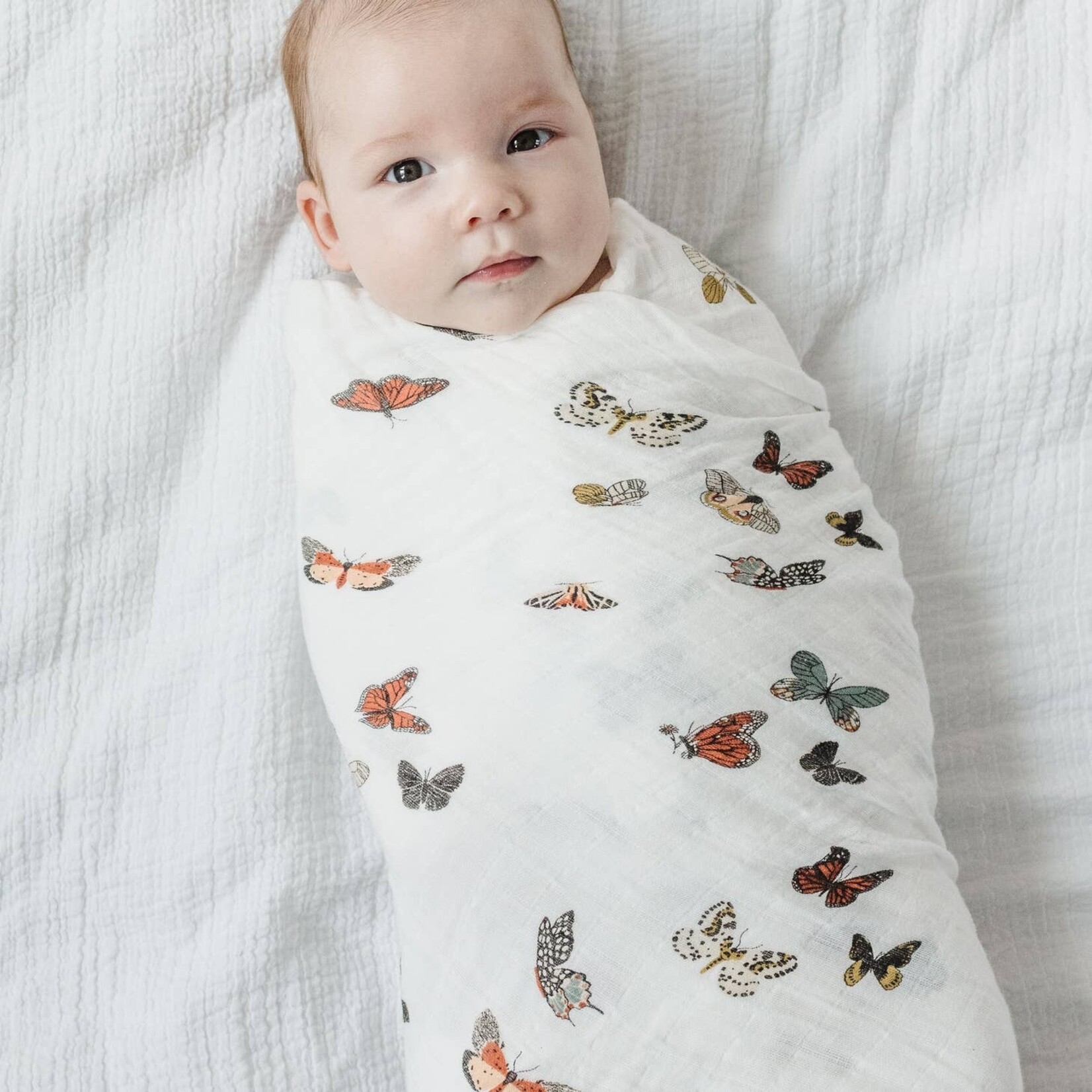 clementine butterfly migration swaddle