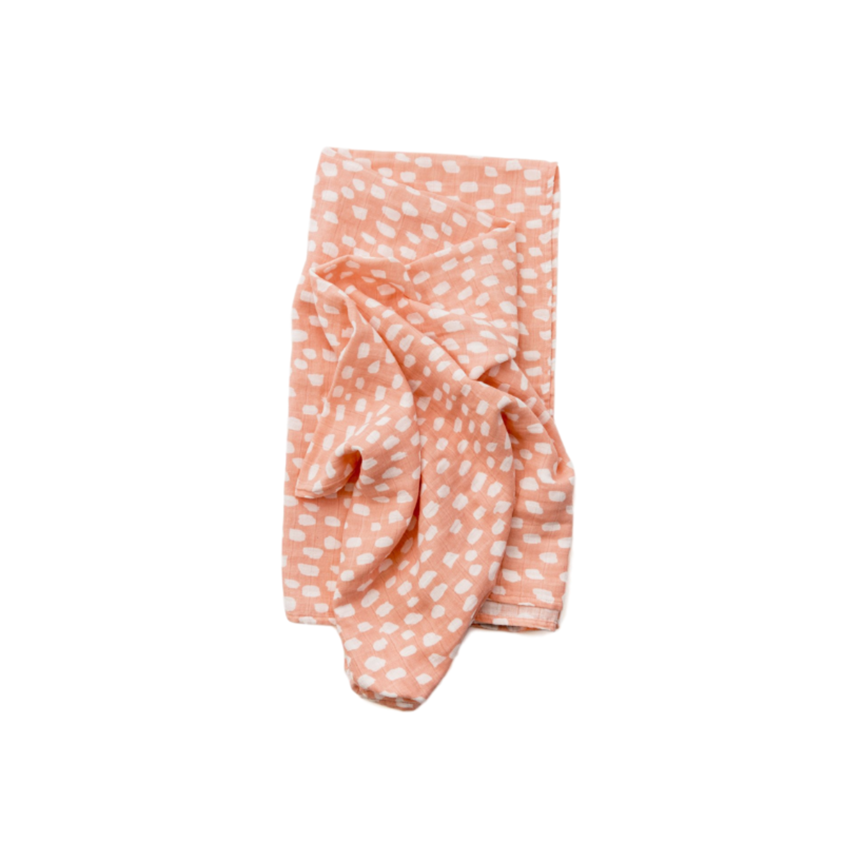 clementine spotted blush swaddle