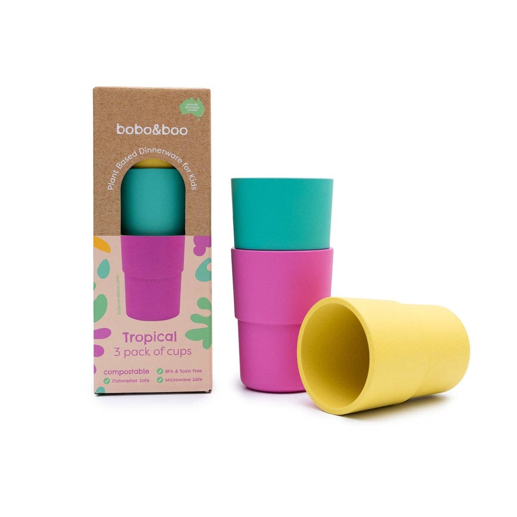 bobo & boo bamboo 3 pack of cups