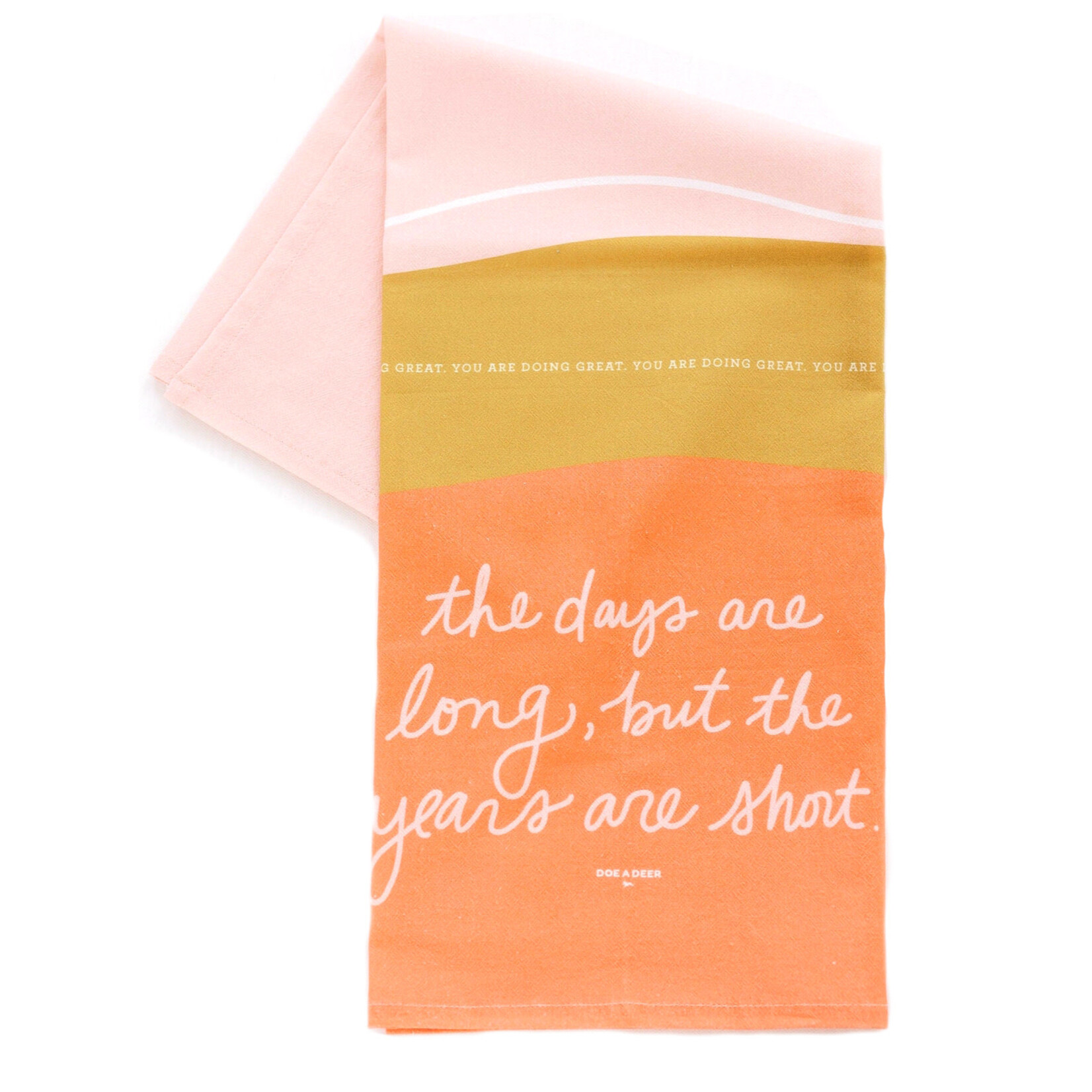 doe a deer the days are long tea towel