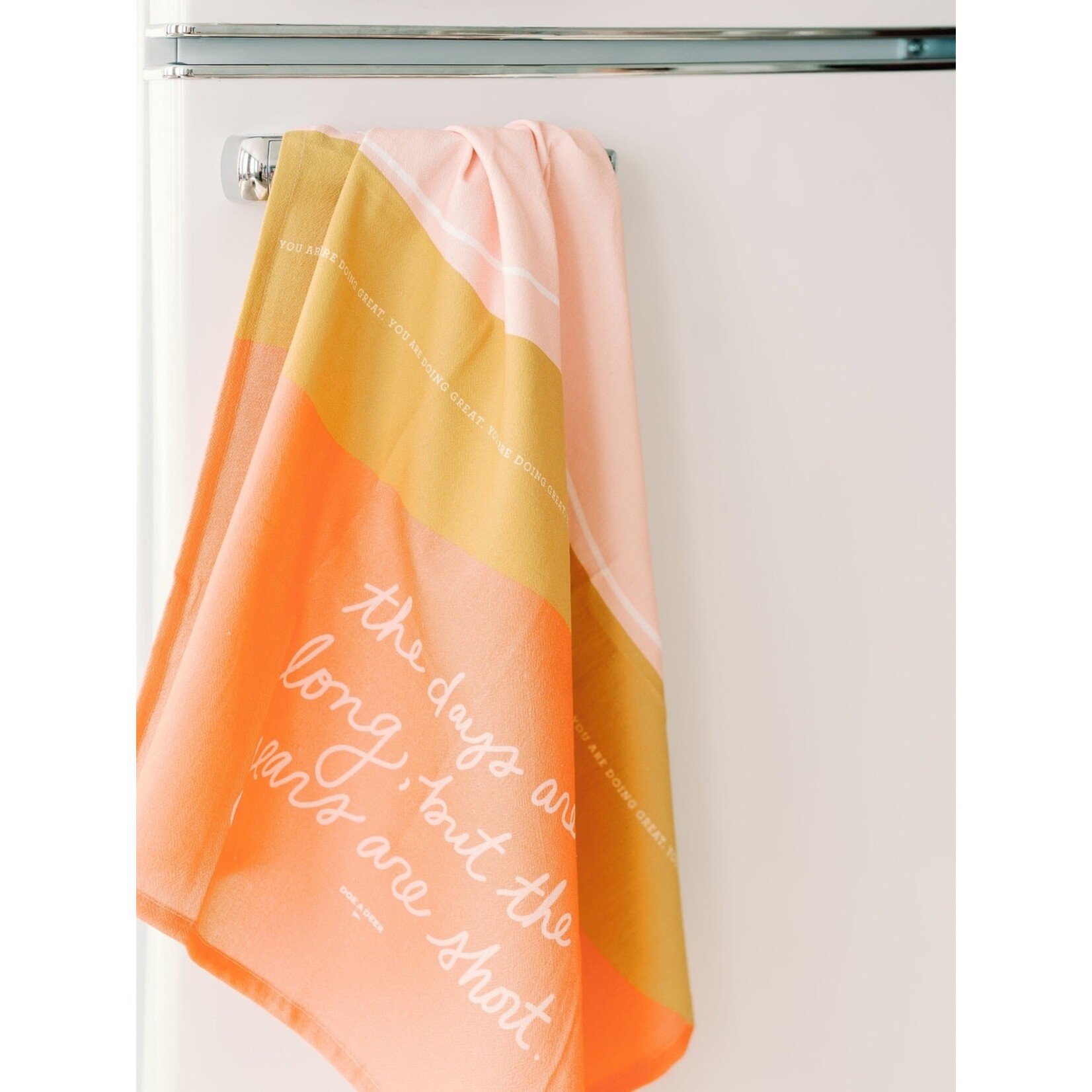 doe a deer the days are long tea towel
