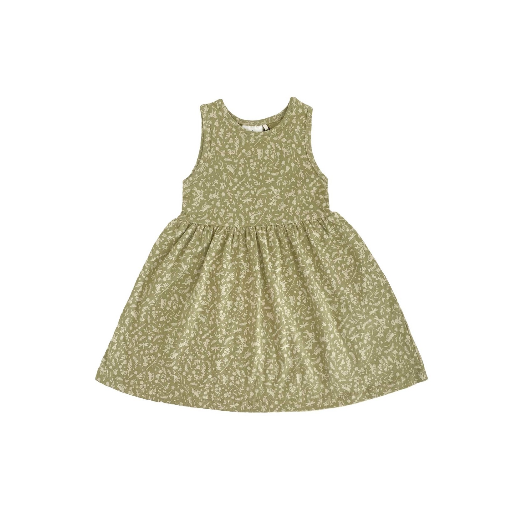 city mouse green leaves twirl dress
