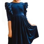 mila & rose navy velvet twirl dress