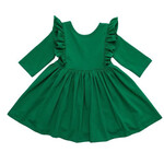mila & rose emerald ruffle twirl dress