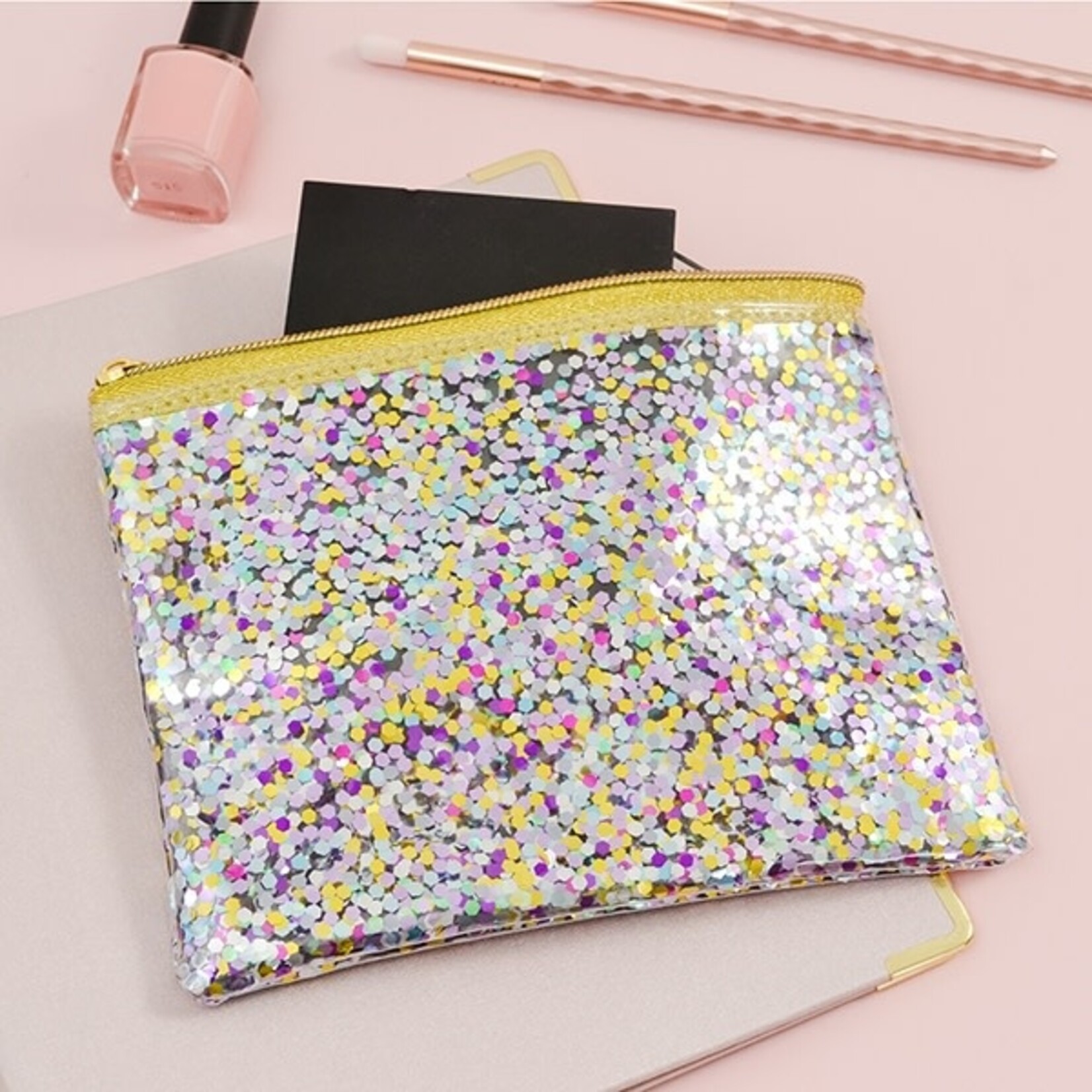 talking out of turn confetti pouch