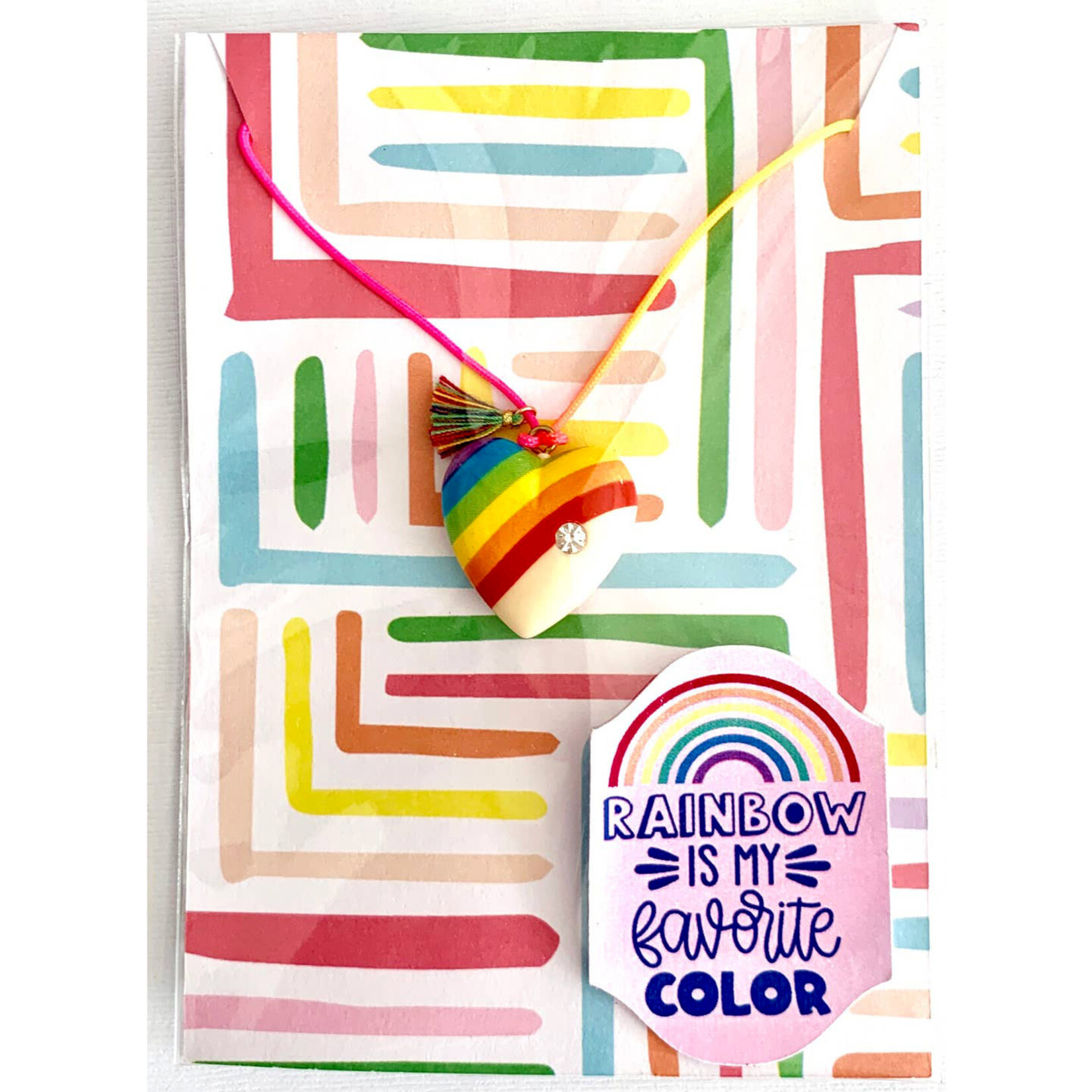 sadie's moon rainbow heart necklace
