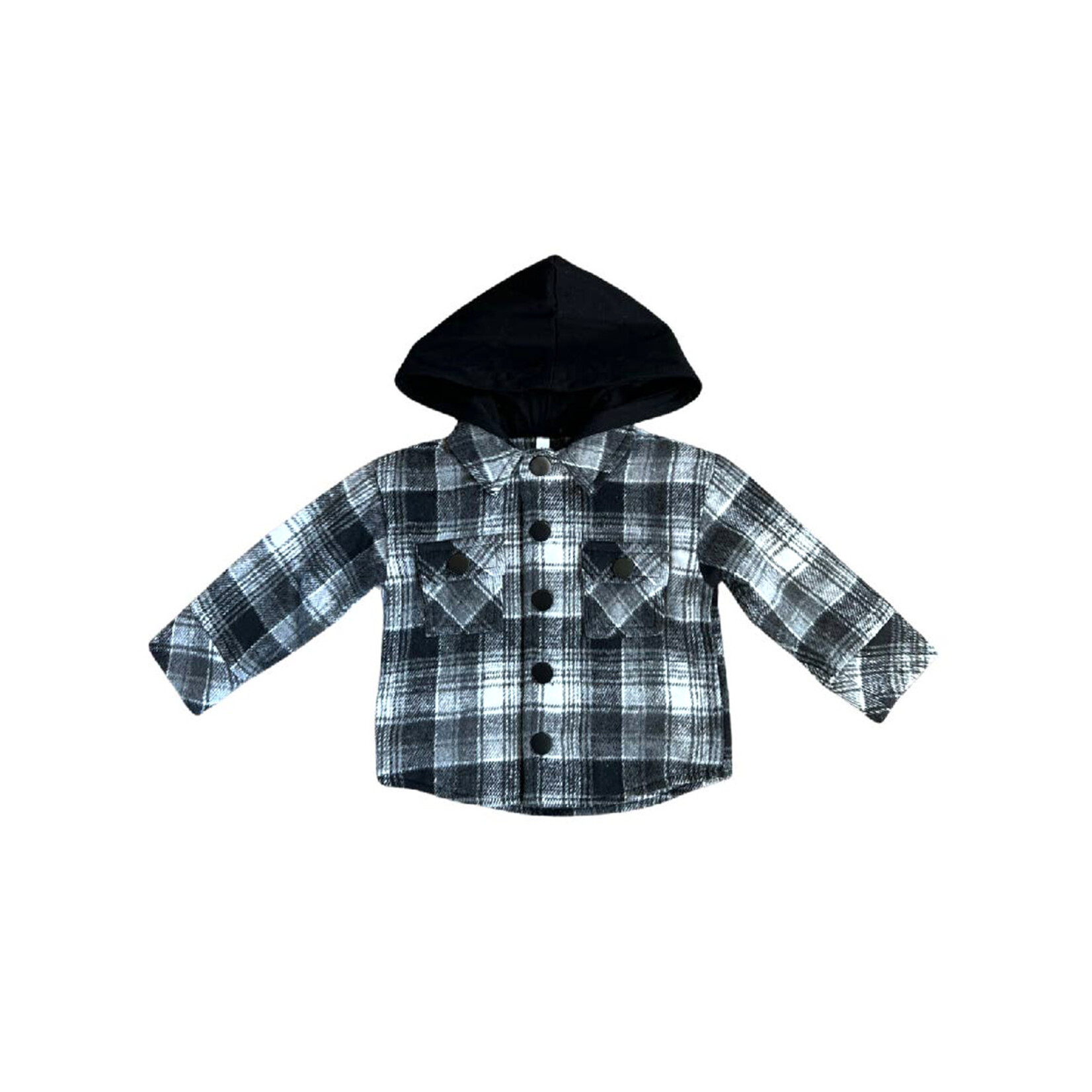 baby sprouts black plaid hooded shacked